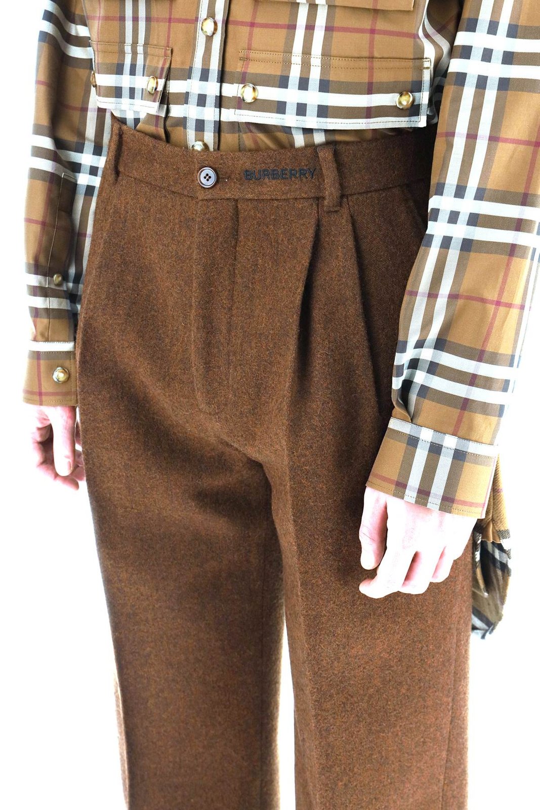 Burberry 標誌刺繡寬褲