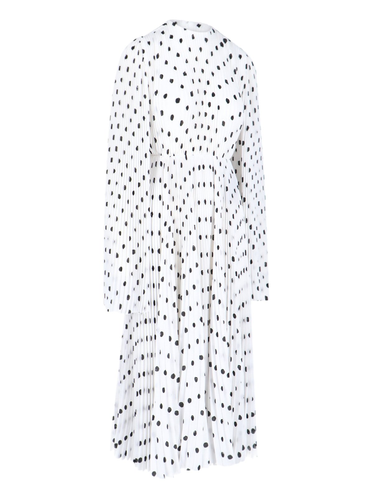 Balenciaga Polka Dots Printed Pleated Dress