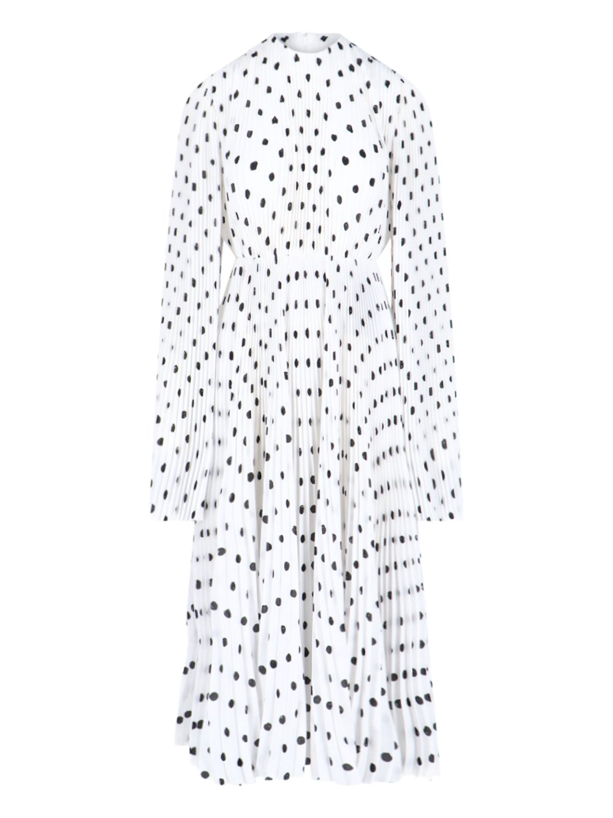 Balenciaga Polka Dots Printed Pleated Dress