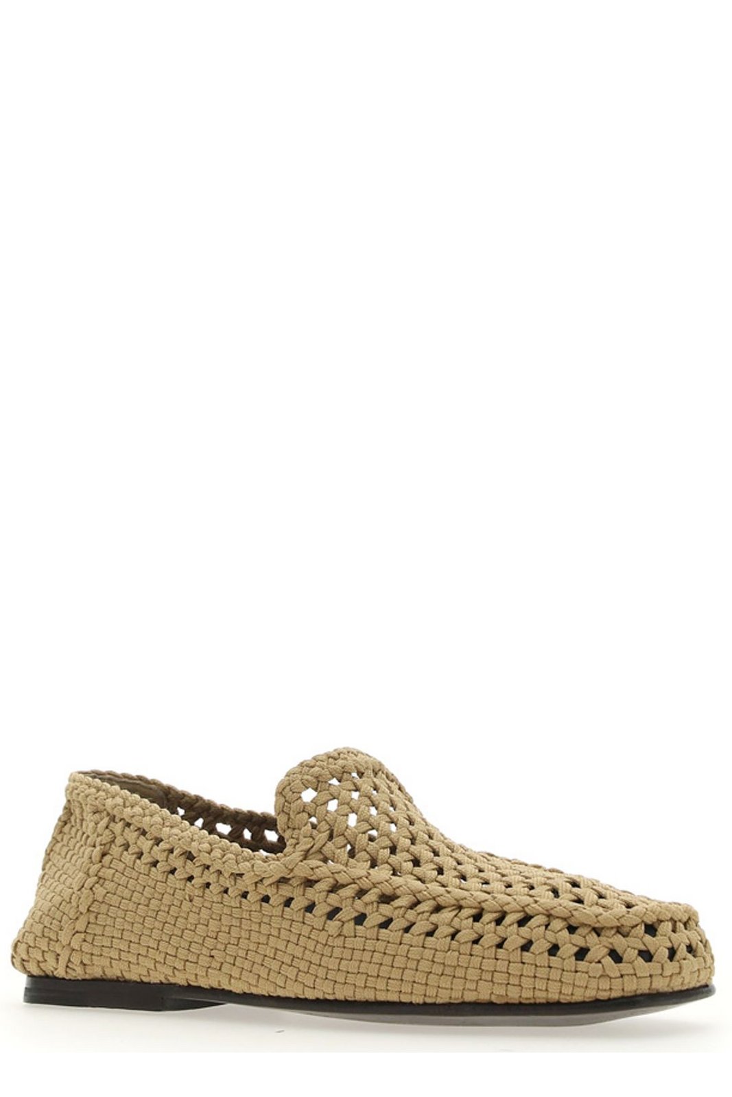 Dolce & Gabbana Woven Almond-Toe Slip-On Loafers