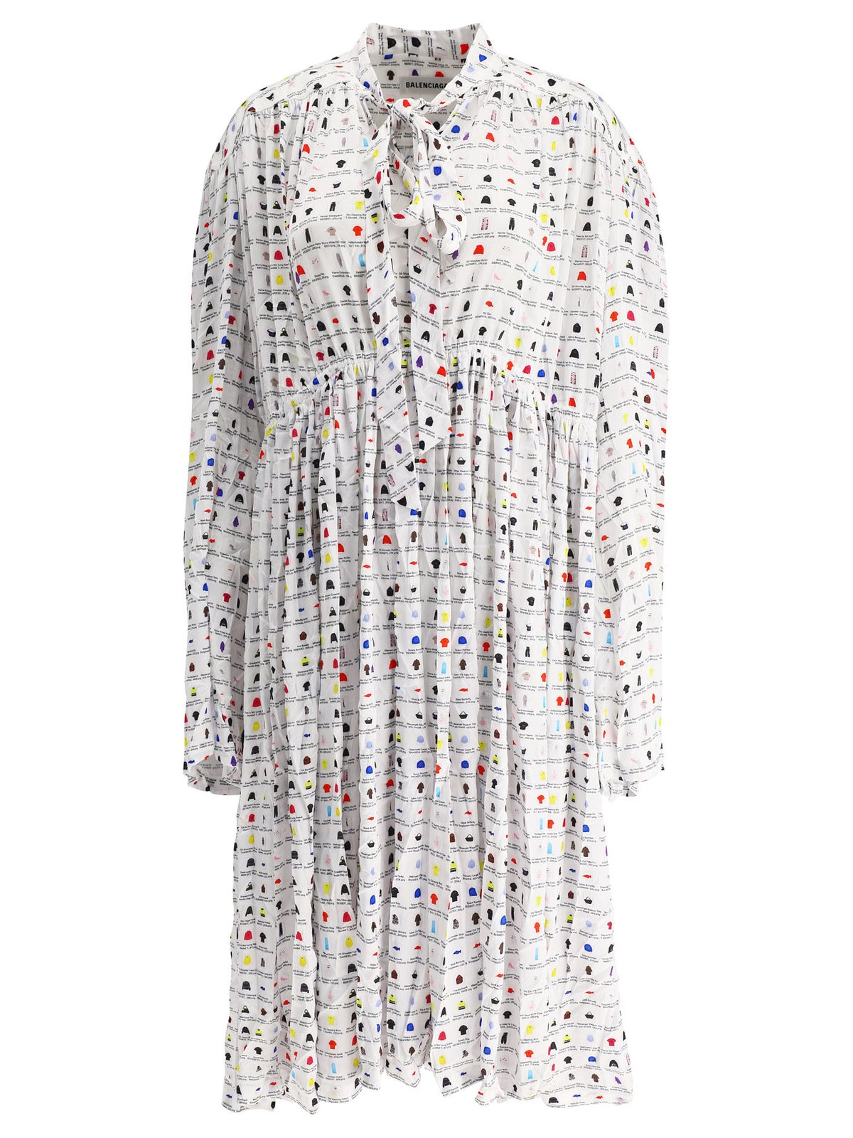 Balenciaga Graphic Printed Oversized Midi Dress