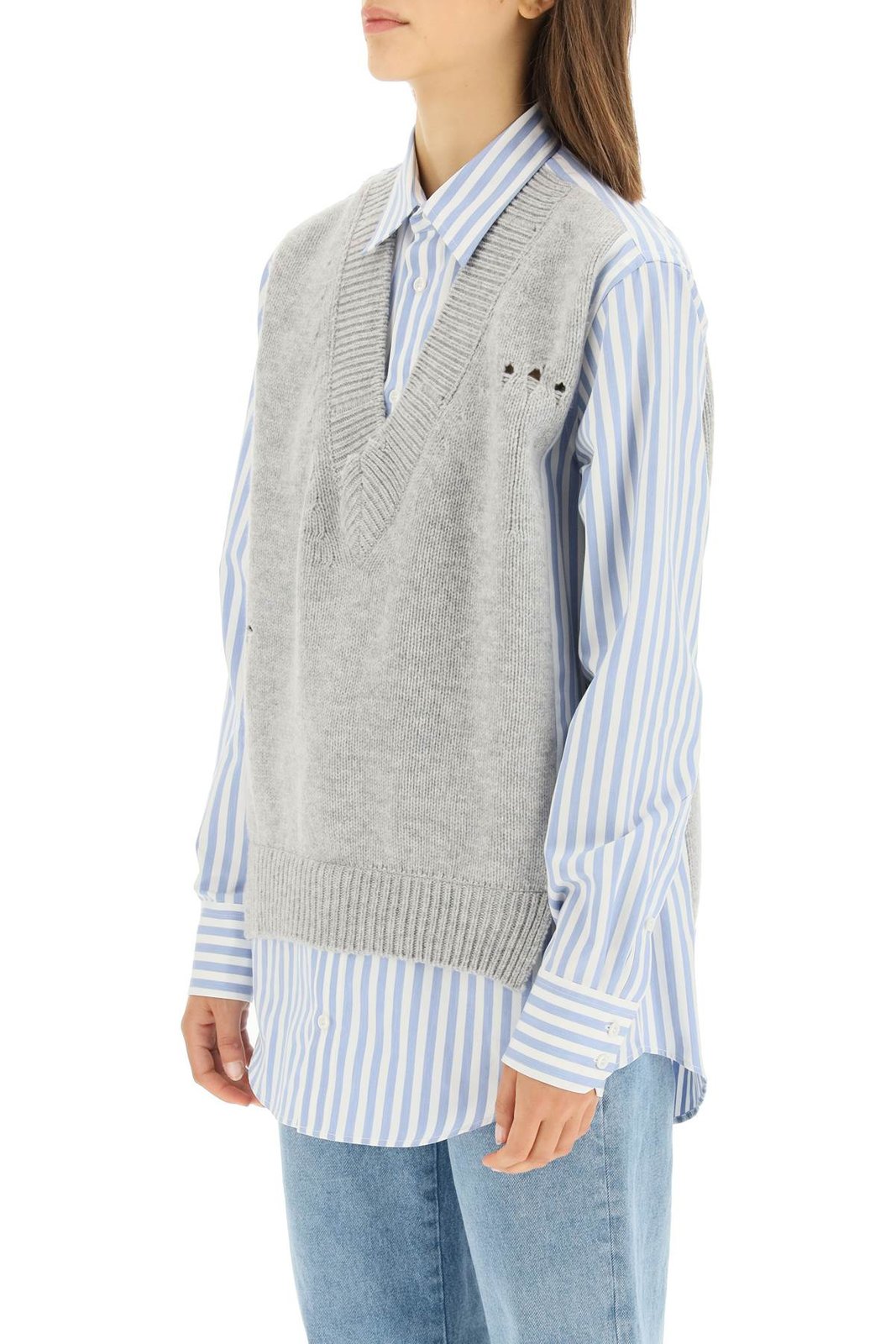 Maison Margiela Distressed Vest Layered Shirt