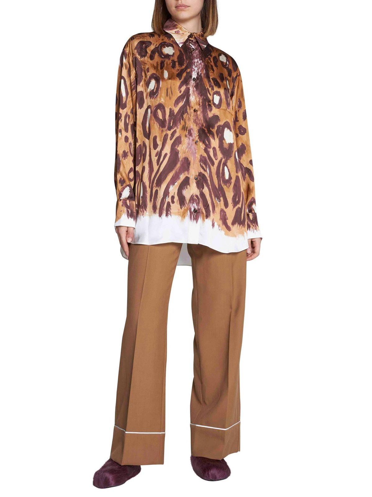 Marni Wild Bunch Printed Satin Long Shirt