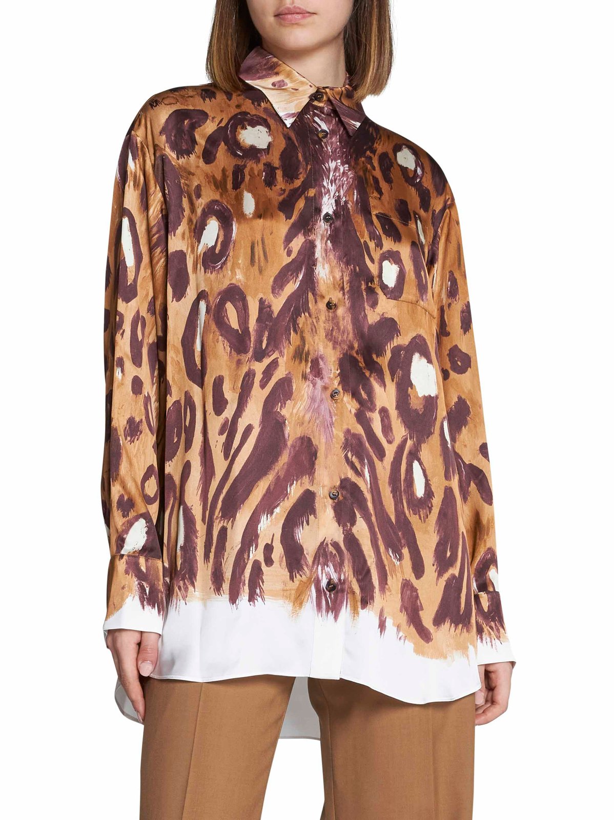 Marni Wild Bunch Printed Satin Long Shirt