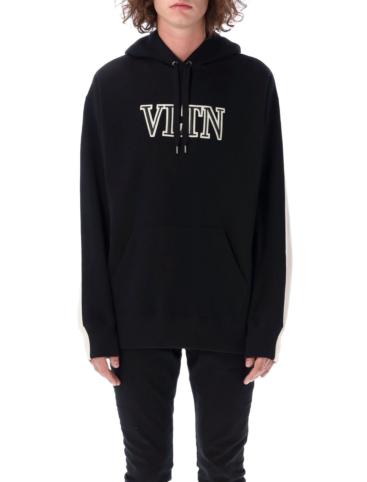 Valentino Logo Detailed Drawstring Hoodie