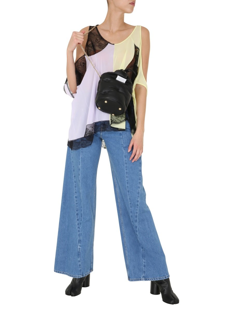 Maison Margiela Contrasting Panelled Draped Blouse