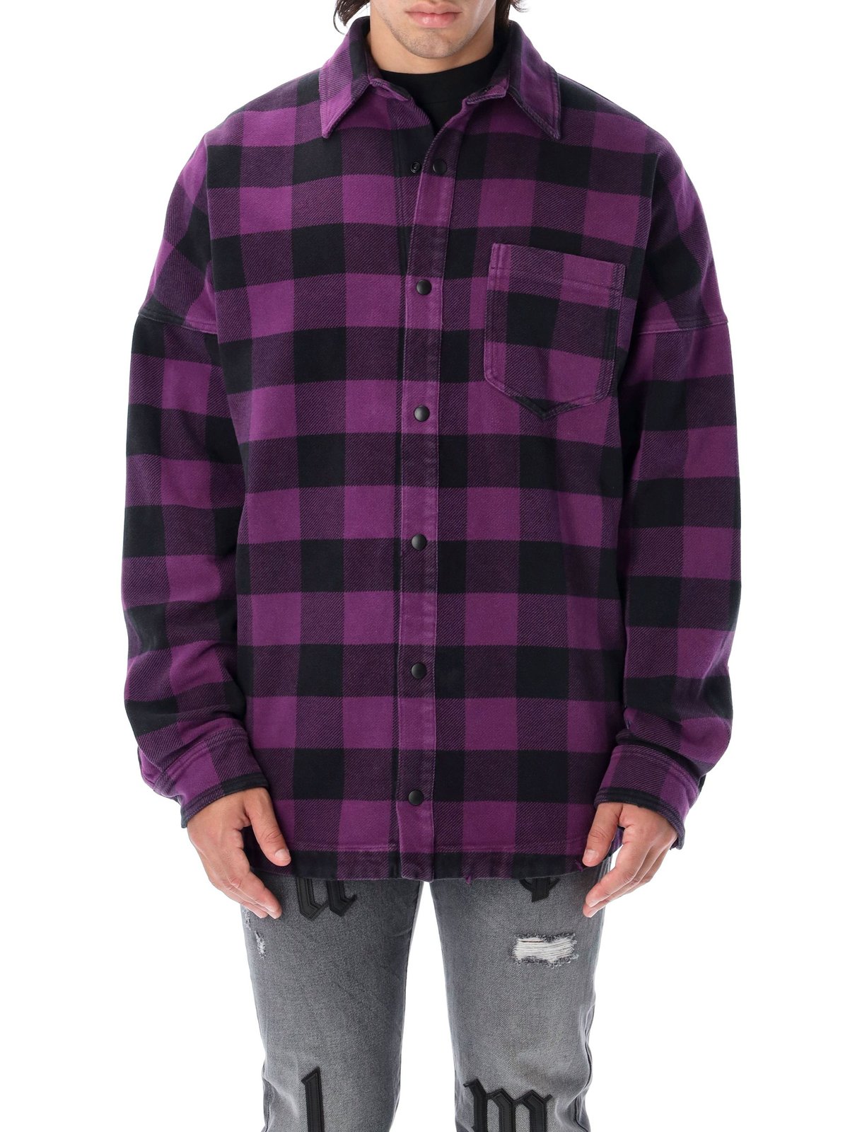 Palm Angels Logo-Printed Checked Shirt