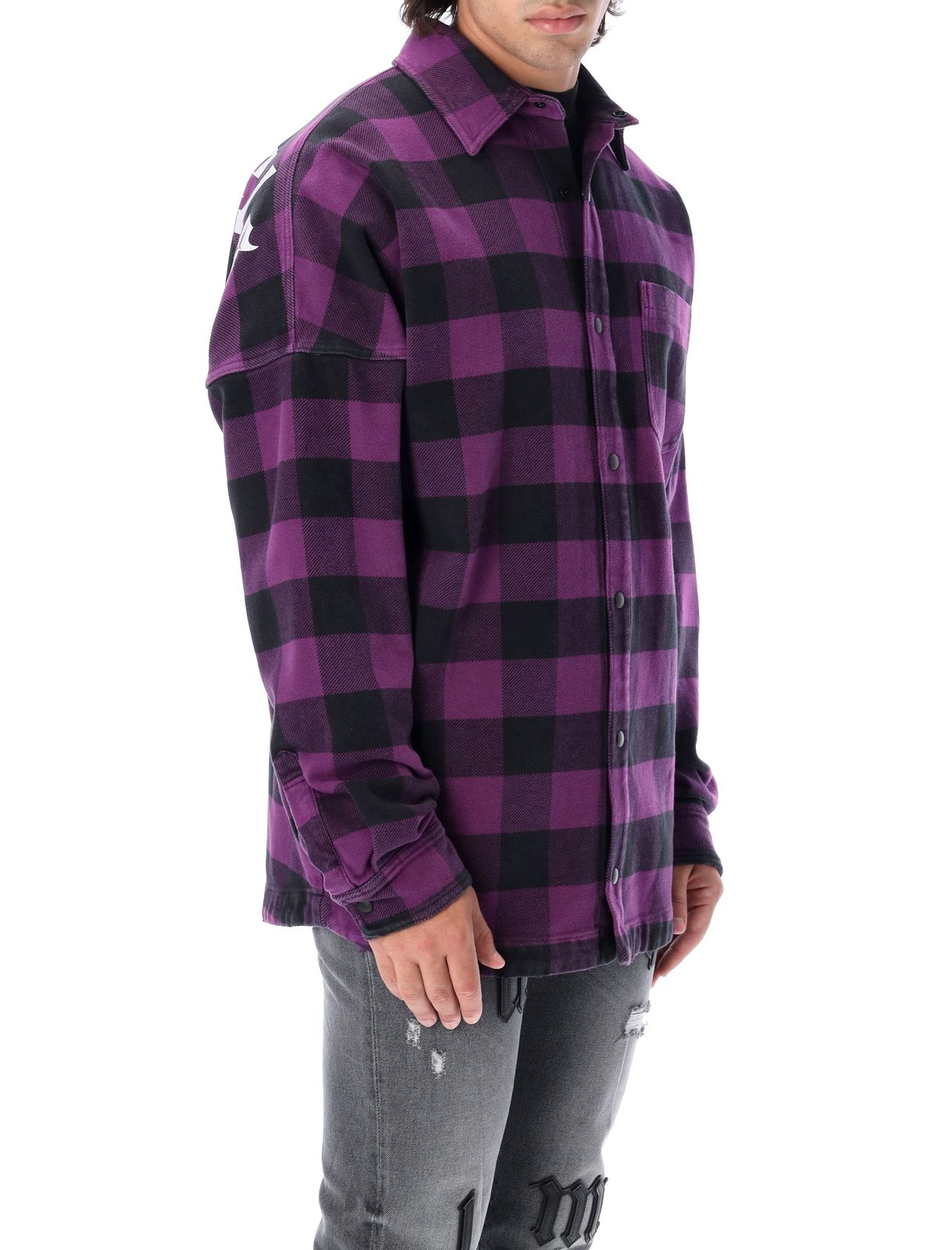 Palm Angels Logo-Printed Checked Shirt