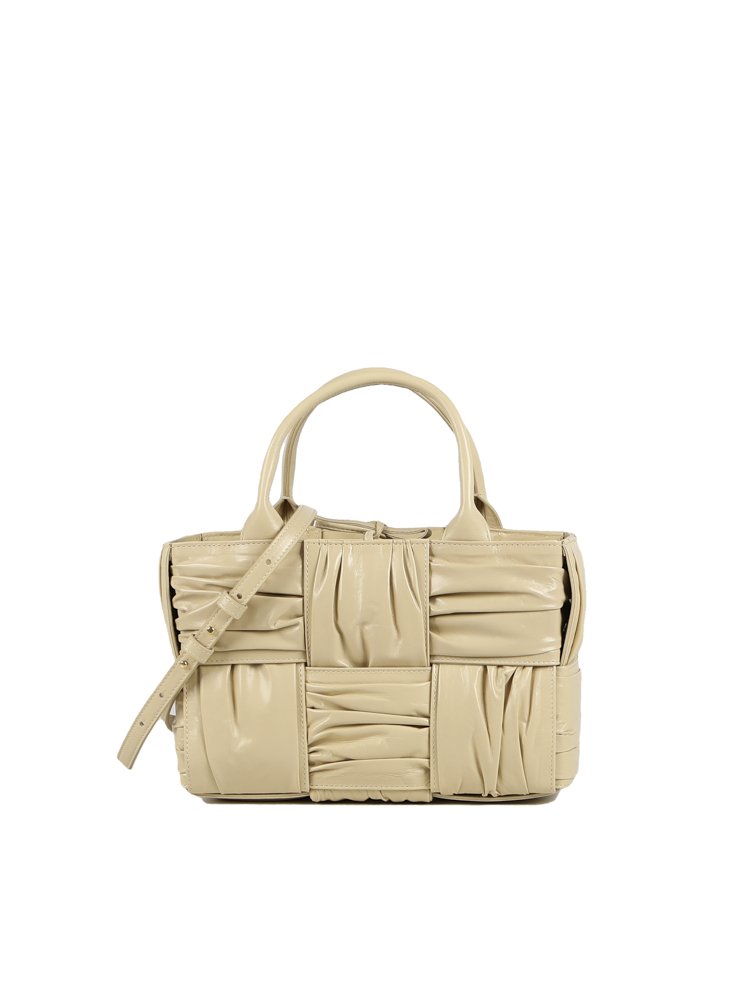 Bottega Veneta Woven Pleated Top Handle Tote Bag