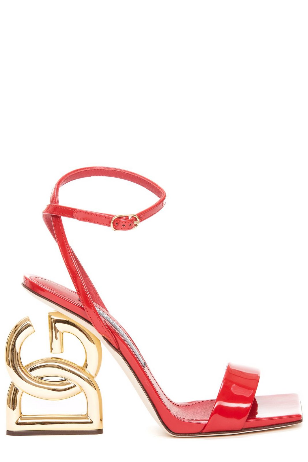 Dolce & Gabbana Keira DG Heel Square Toe Sandals