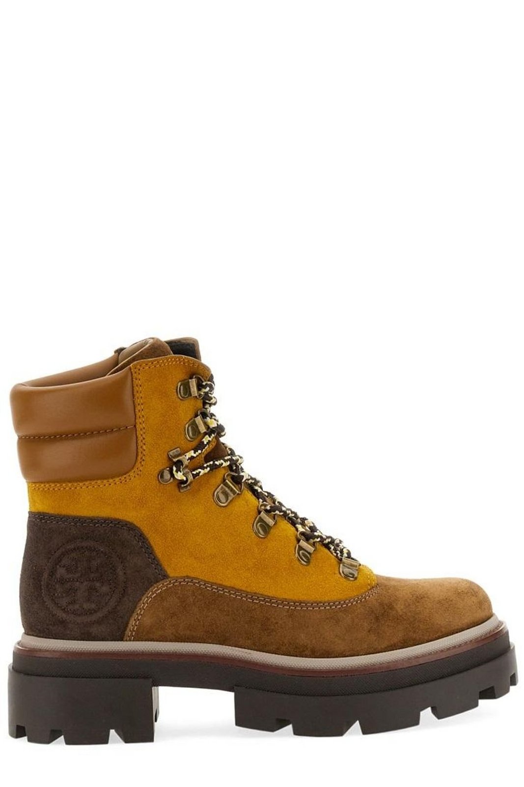 Tory Burch Logo Embossed Lace-Up Boots