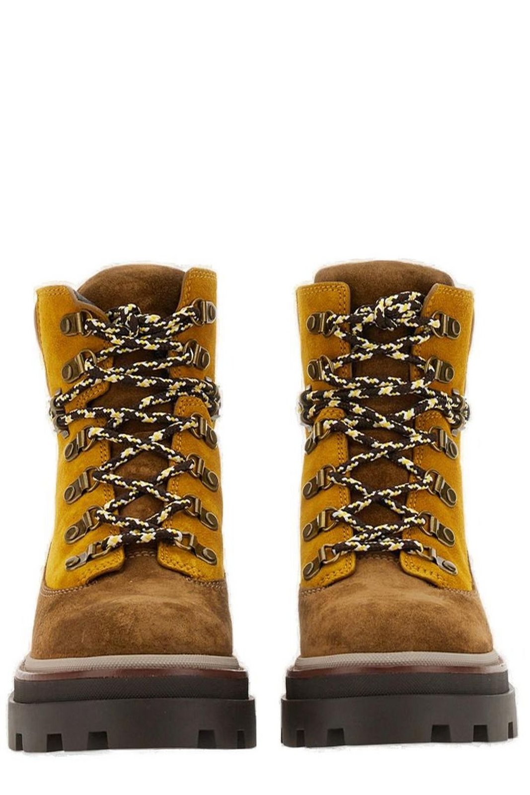 Tory Burch Logo Embossed Lace-Up Boots