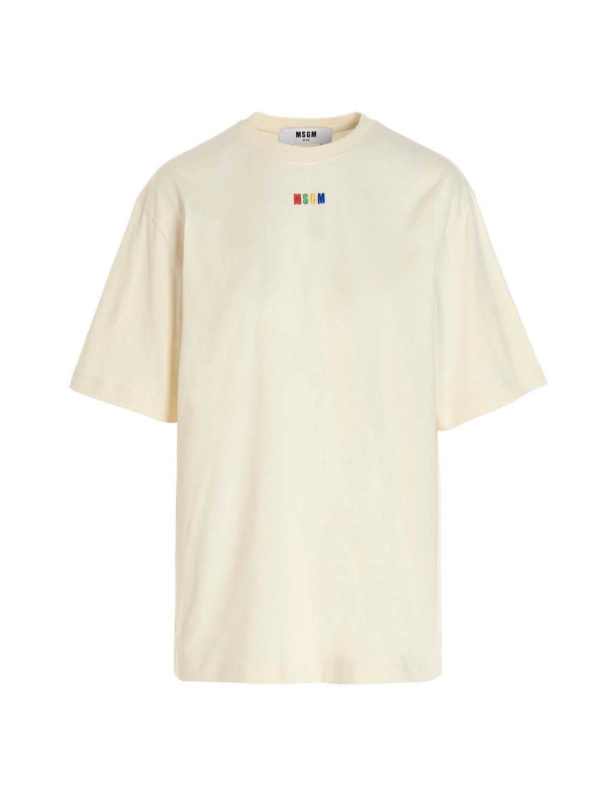 MSGM Logo Embroidered Crewneck T-Shirt