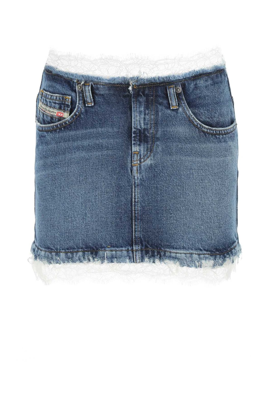 Diesel Logo Detailed Mini Denim Skirt
