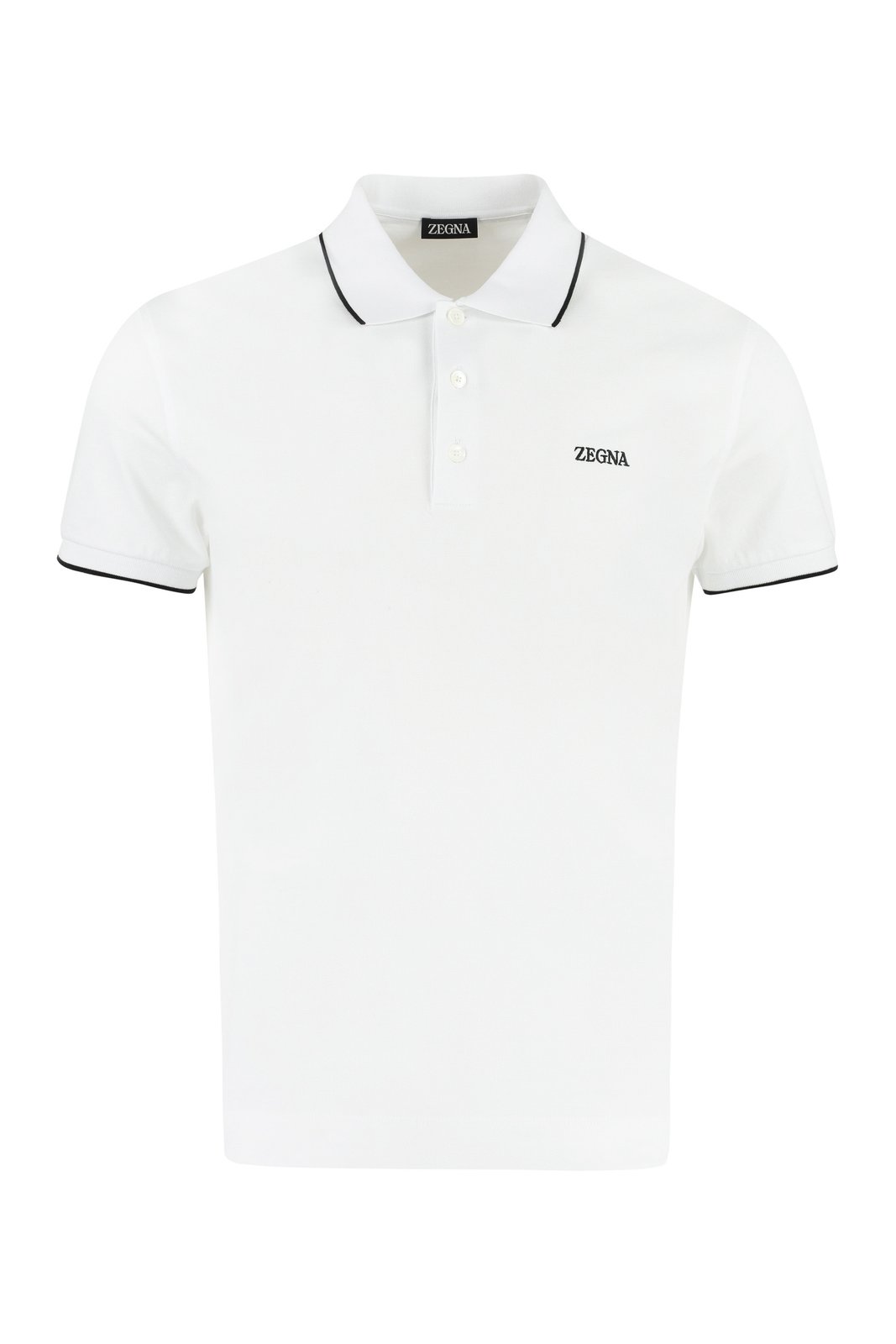 Zegna Logo Embroidered Polo Shirt