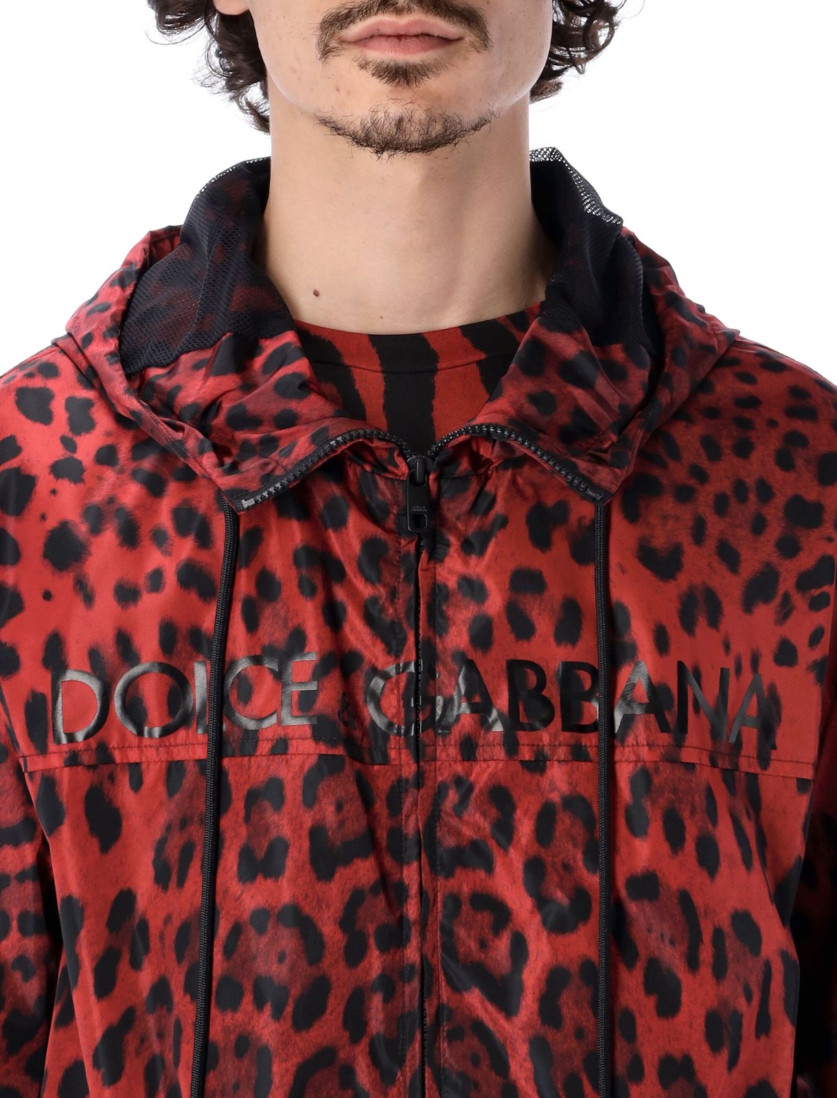 Dolce & Gabbana Leopard Printed Hooded Jacket