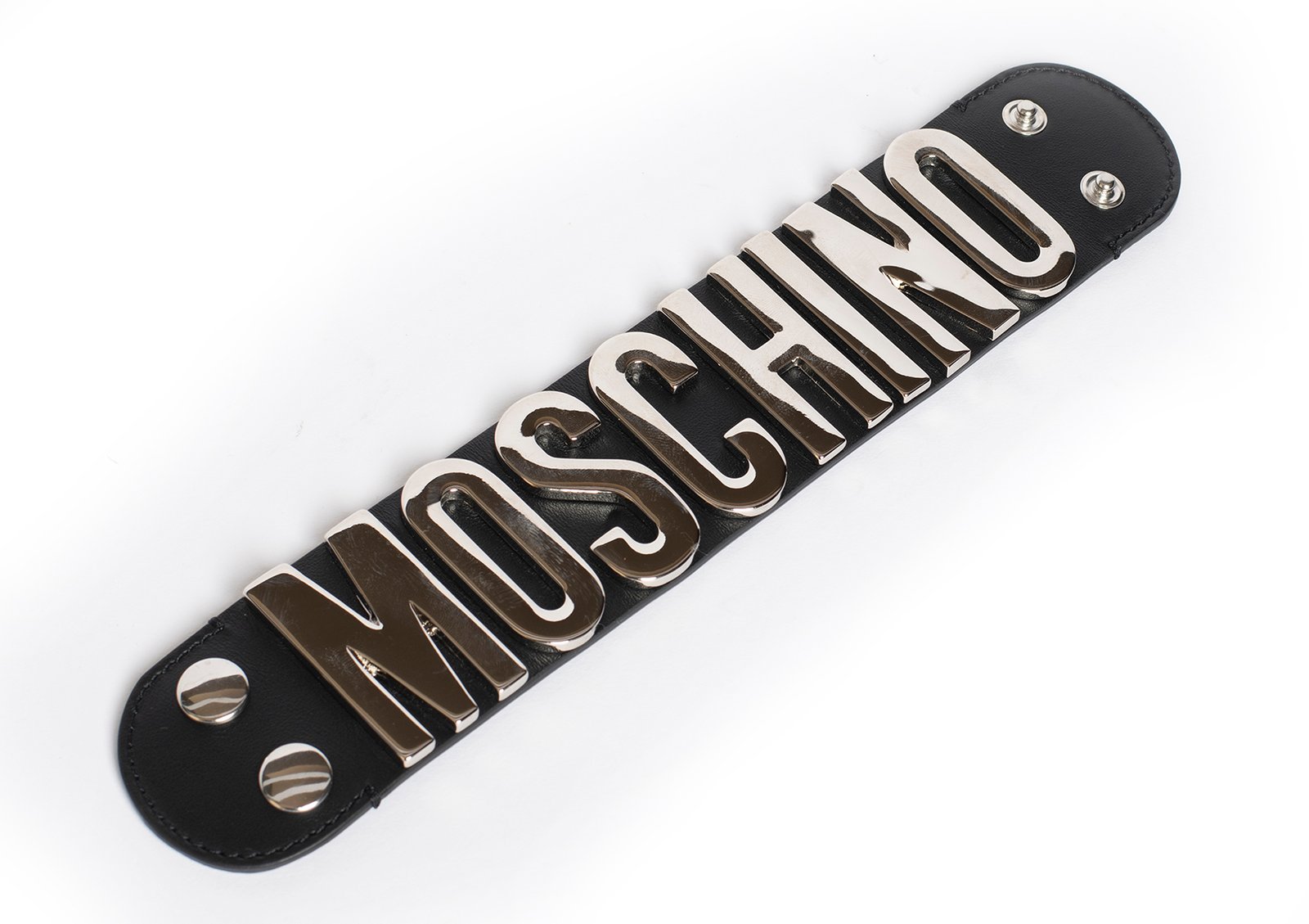 Moschino Logo Lettering Press-Stud Fastened Bracelet