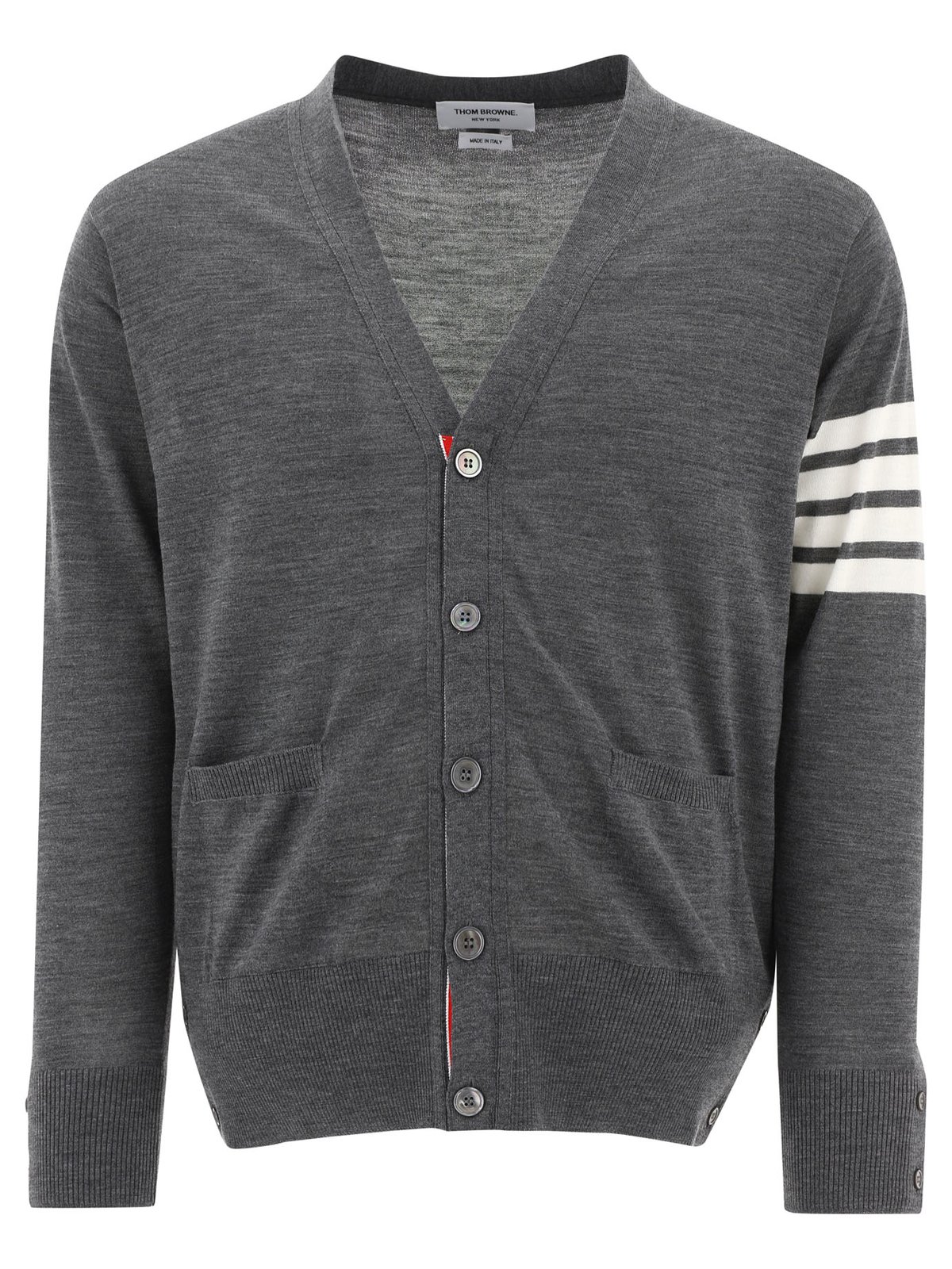 Thom Browne 4-Bar V-Neck Knitted Cardigan