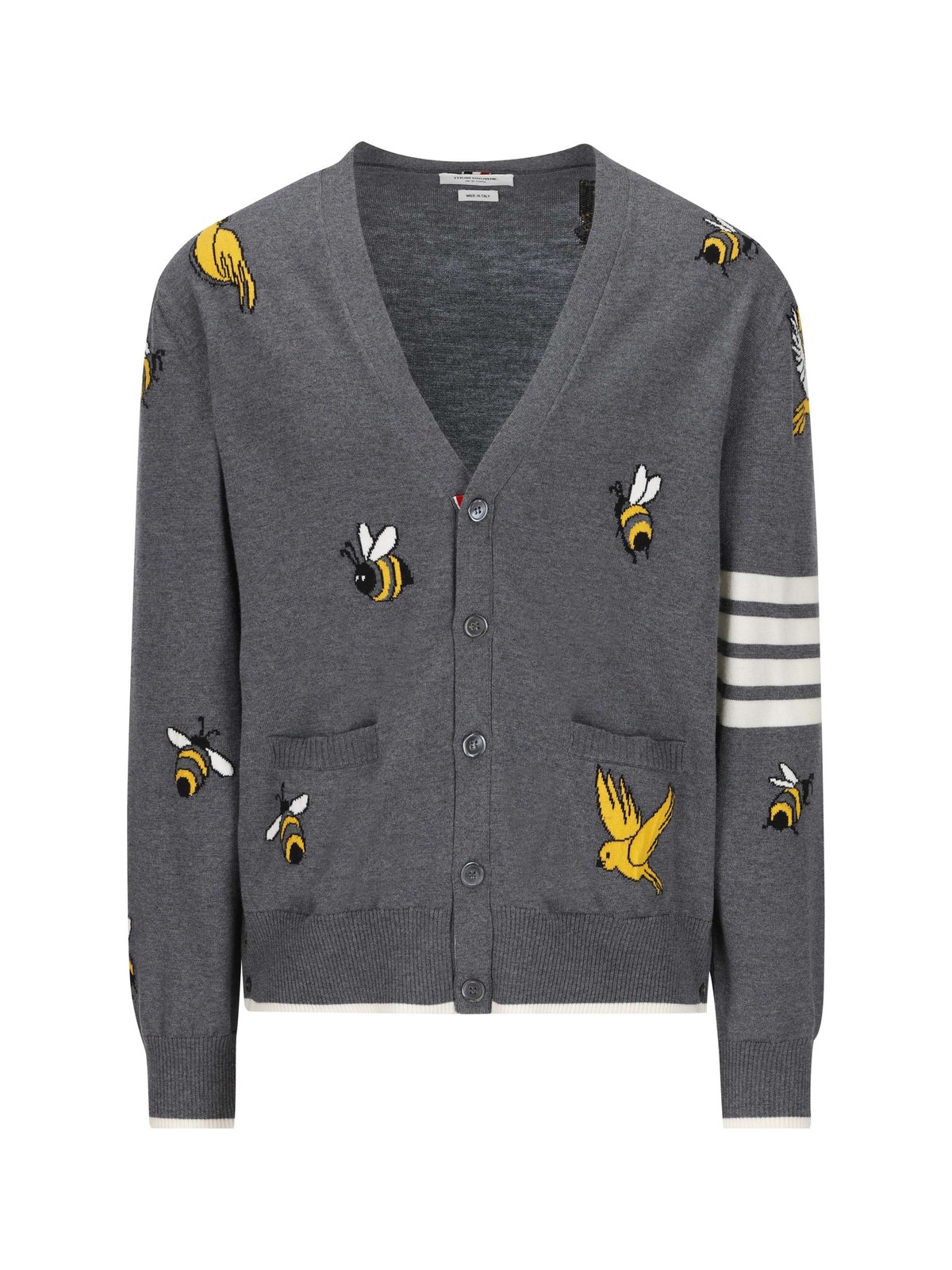 Thom Browne 4-Bar Striped Buttoned Cardigan