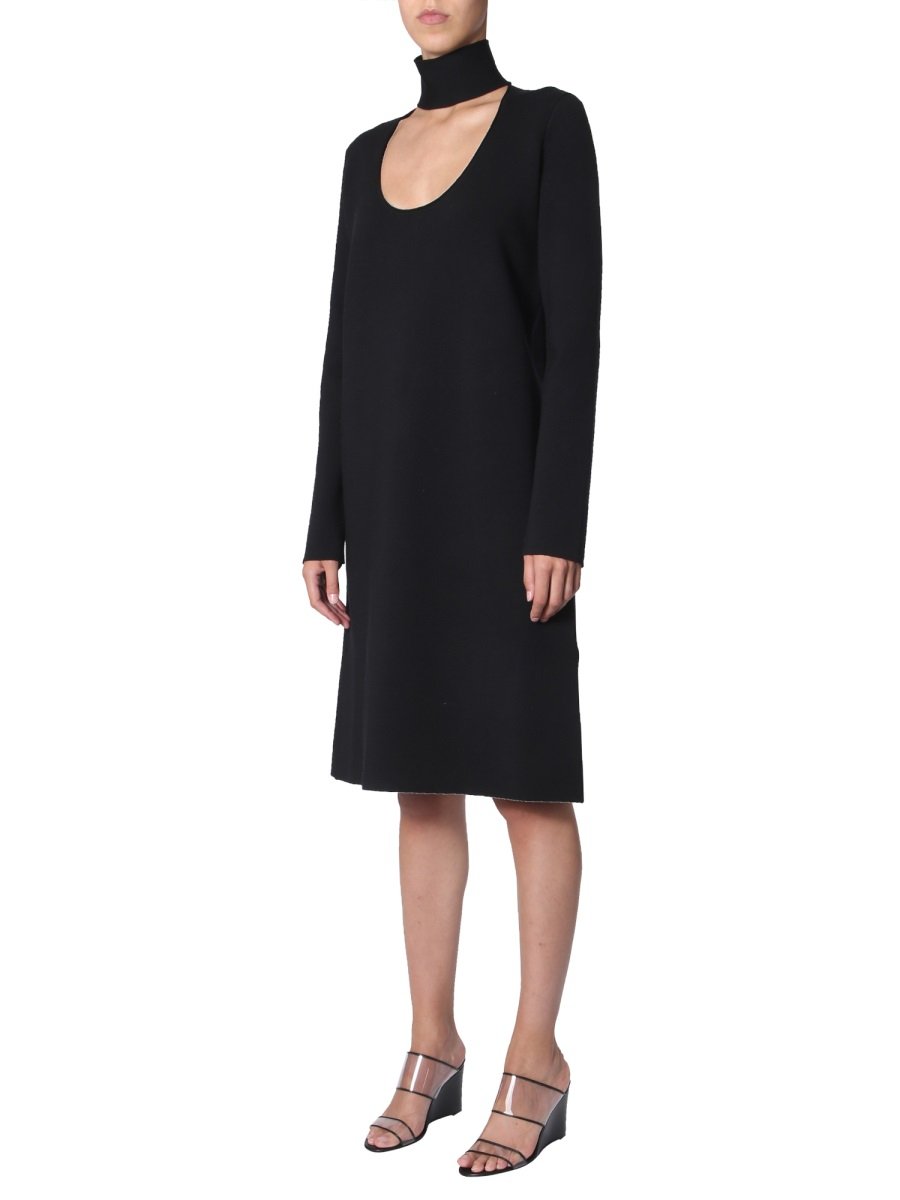 Bottega Veneta Cut-Out Long-Sleeved Midi Dress