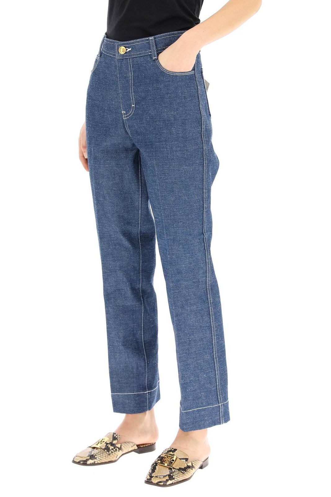 Tory Burch High Rise Cropped Jeans