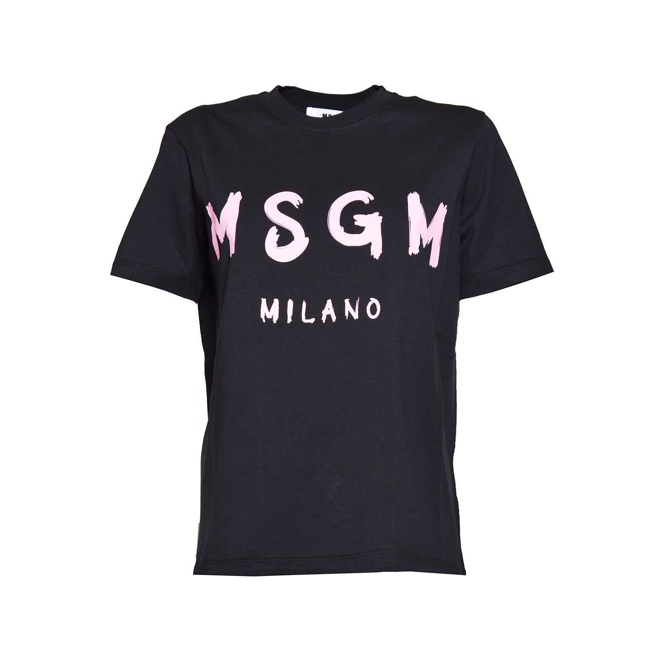 MSGM Logo Printed Crewneck T-Shirt