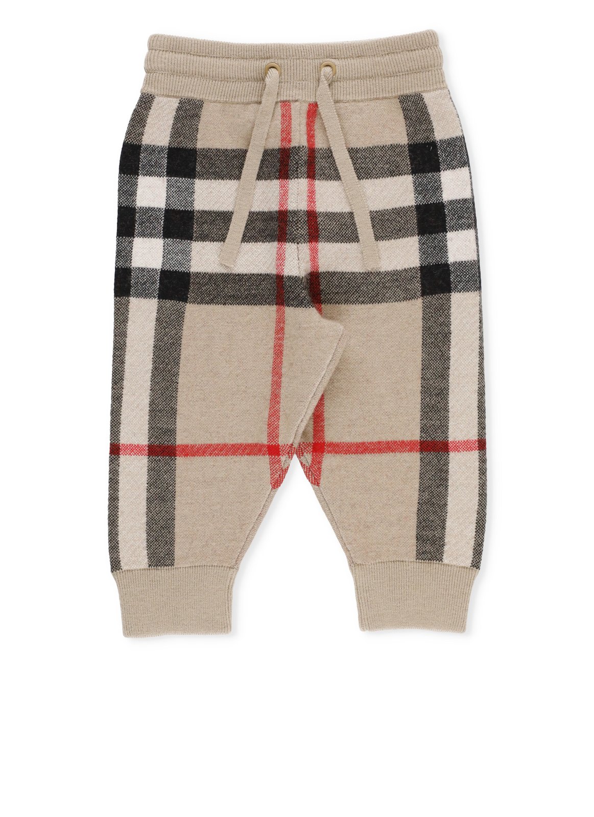 Burberry Kids Checked Drawstring Knit Pants