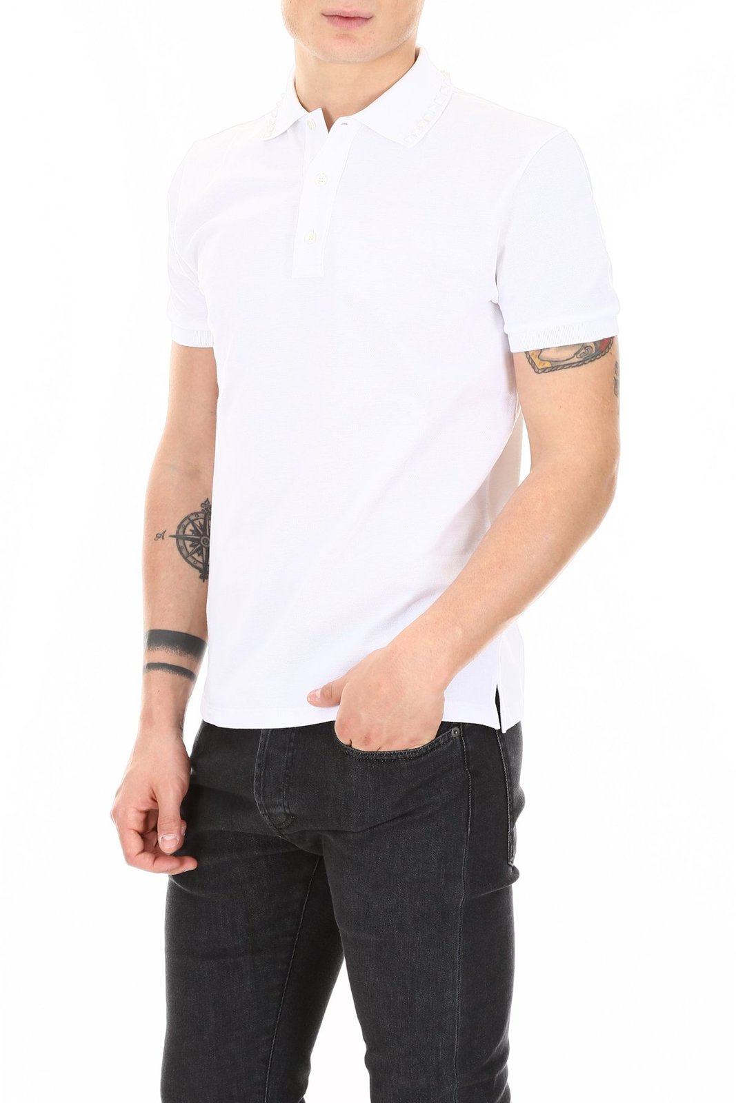Valentino Garavani Rockstud Embellished Polo Shirt