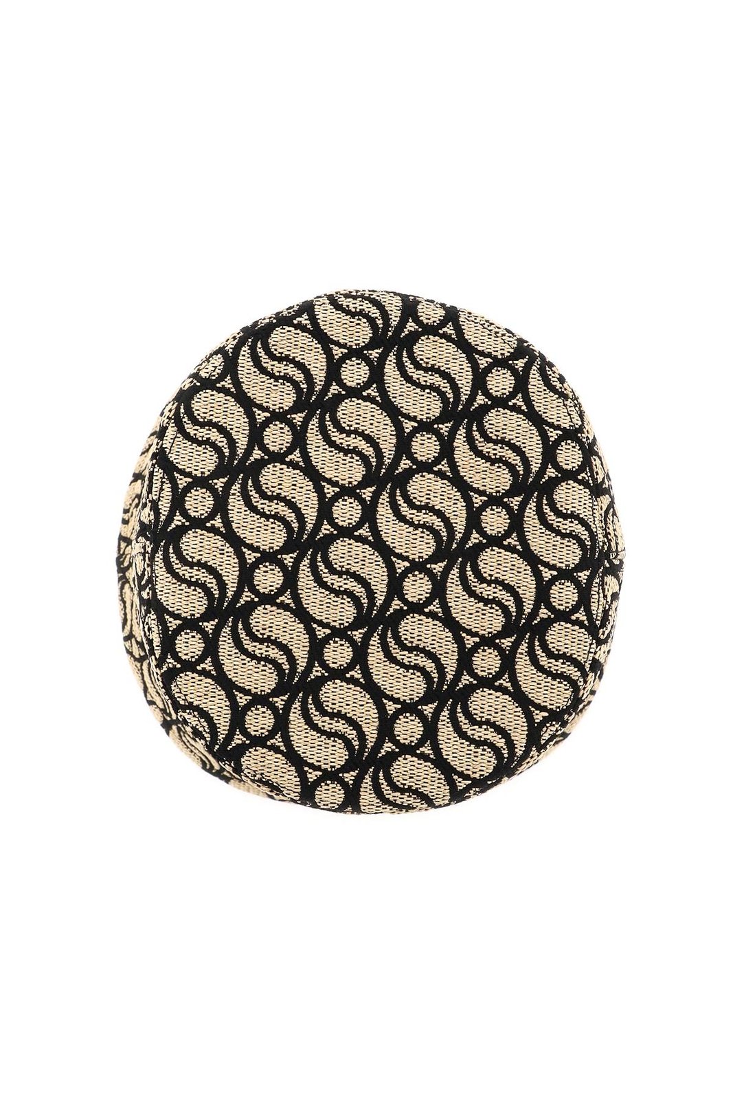 S Wave Woven Straw Logo-Patch Bucket Hat