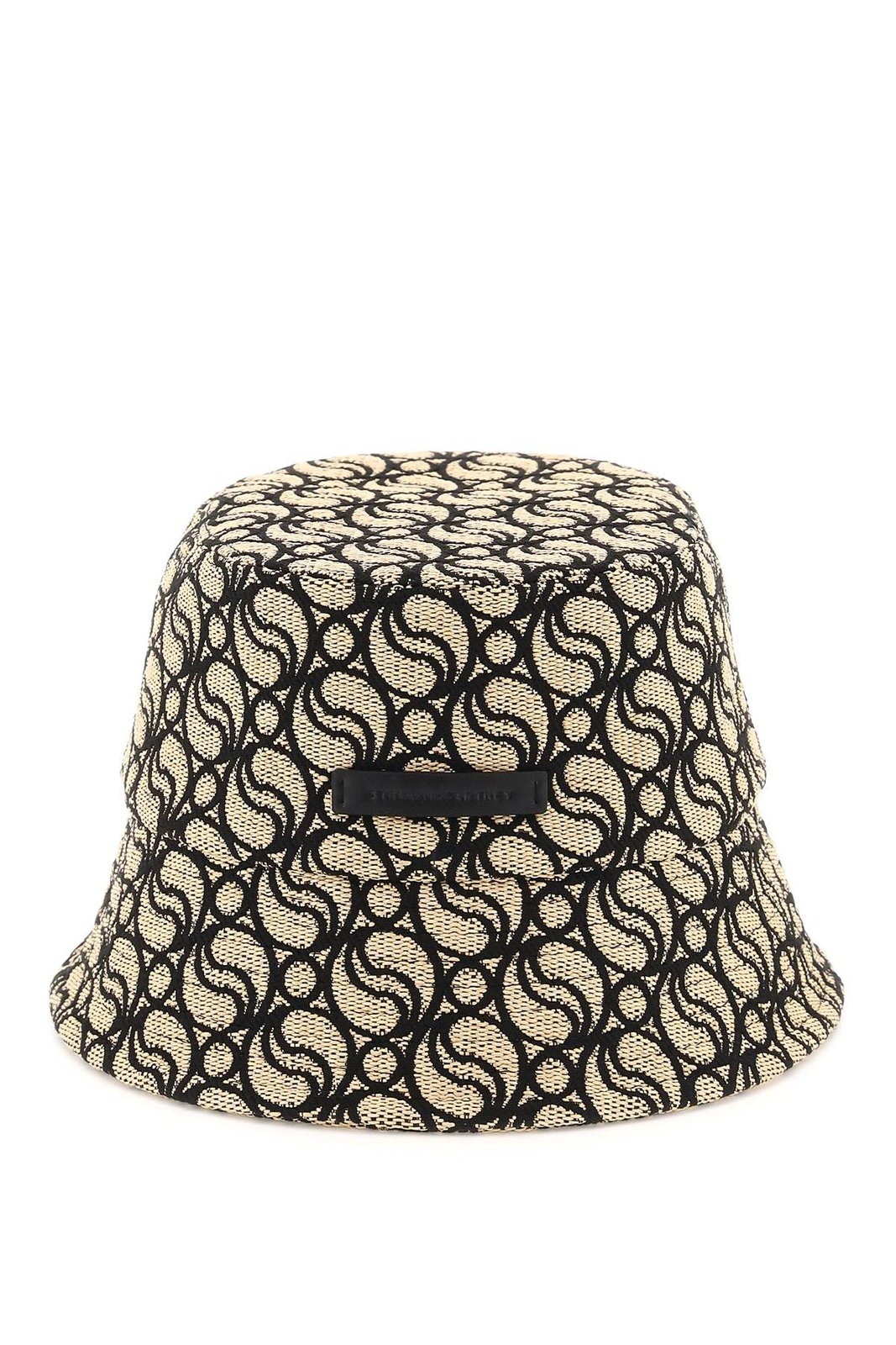 S Wave Woven Straw Logo-Patch Bucket Hat