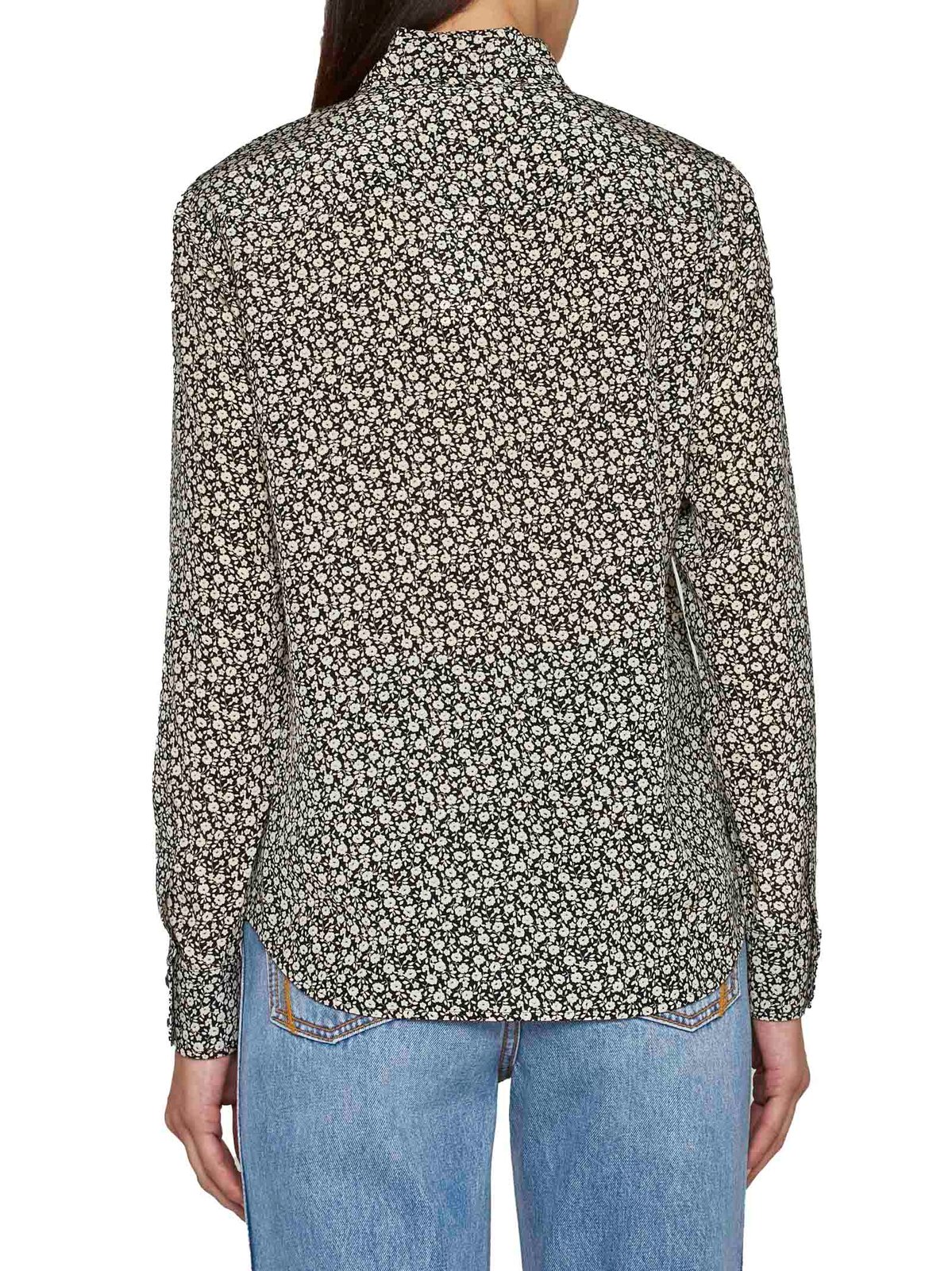 Tory Burch Ditsy Floral Printed Bow Blouse