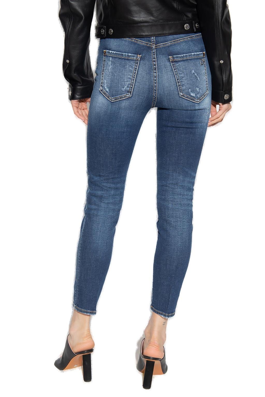 Dsquared2 Mid-Rise Slim-Fit Distressed Jeans