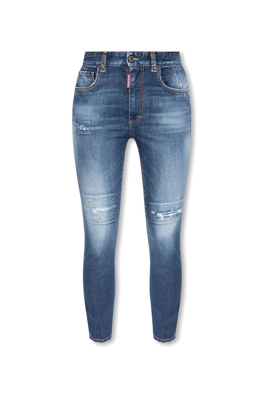 Dsquared2 Mid-Rise Slim-Fit Distressed Jeans