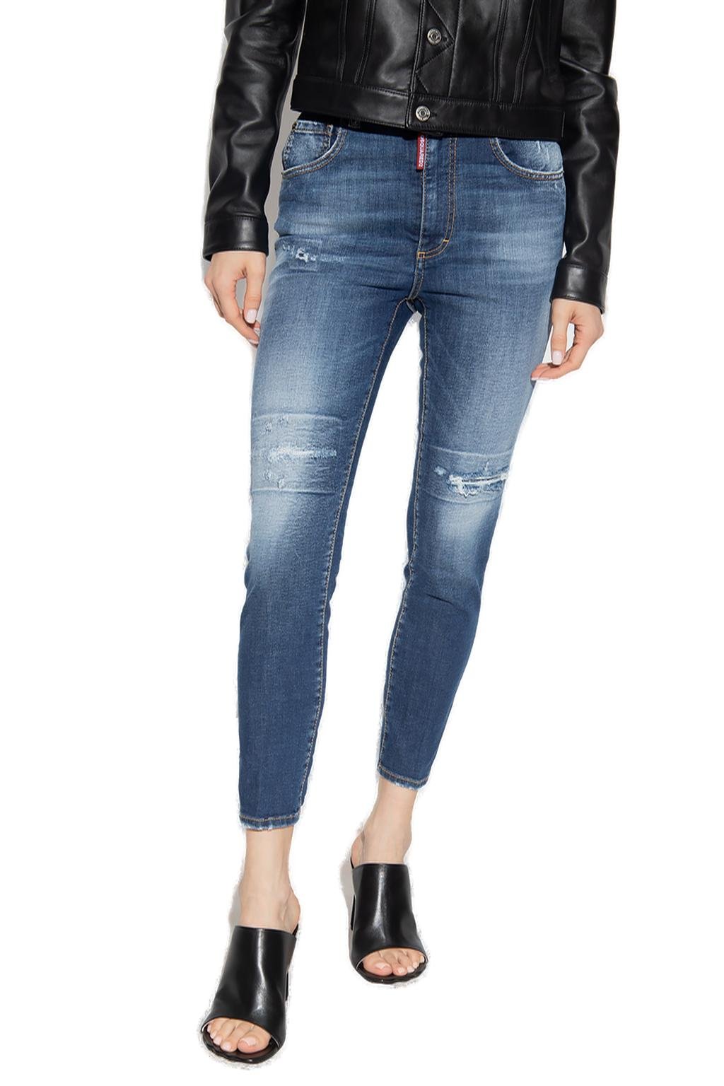 Dsquared2 Mid-Rise Slim-Fit Distressed Jeans