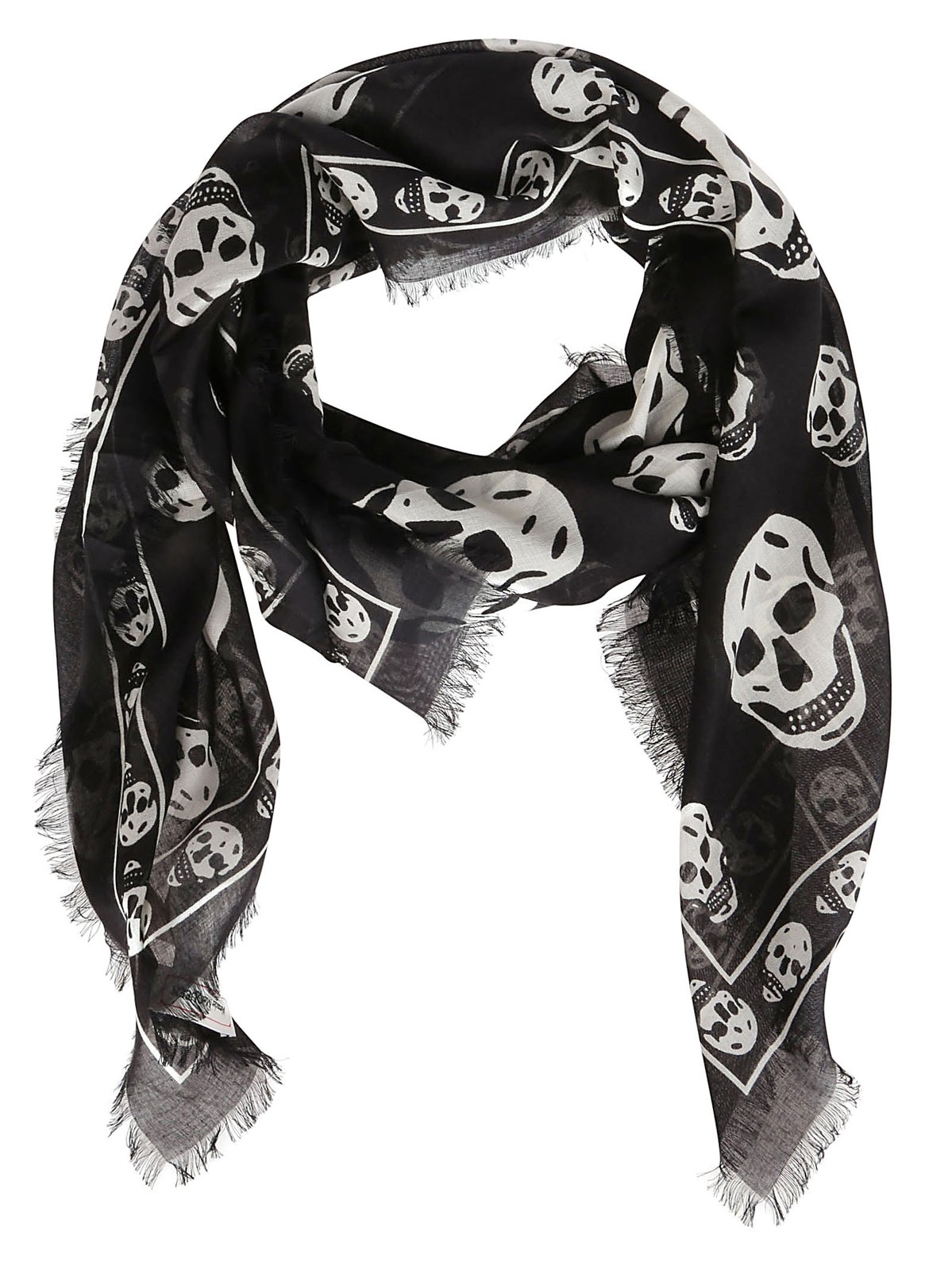 Alexander McQueen オールオーバー スカル ロゴ マフラー