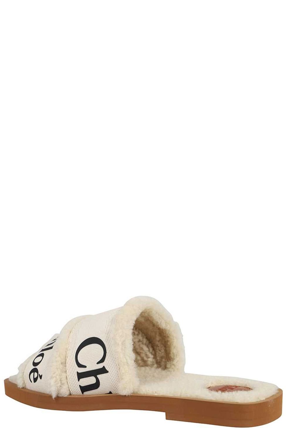 Chloé Woody 羊毛平底涼鞋