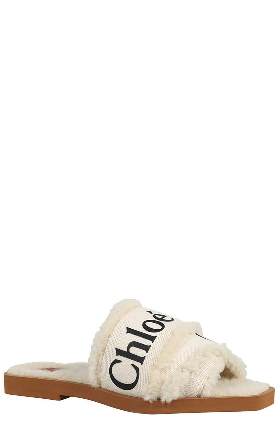 Chloé Woody 羊毛平底涼鞋