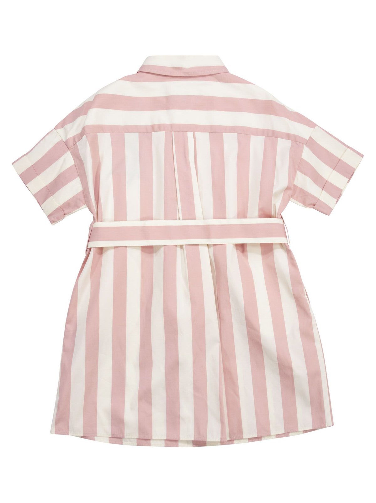 Moncler Enfant Belted Waist Striped Shirt Dress