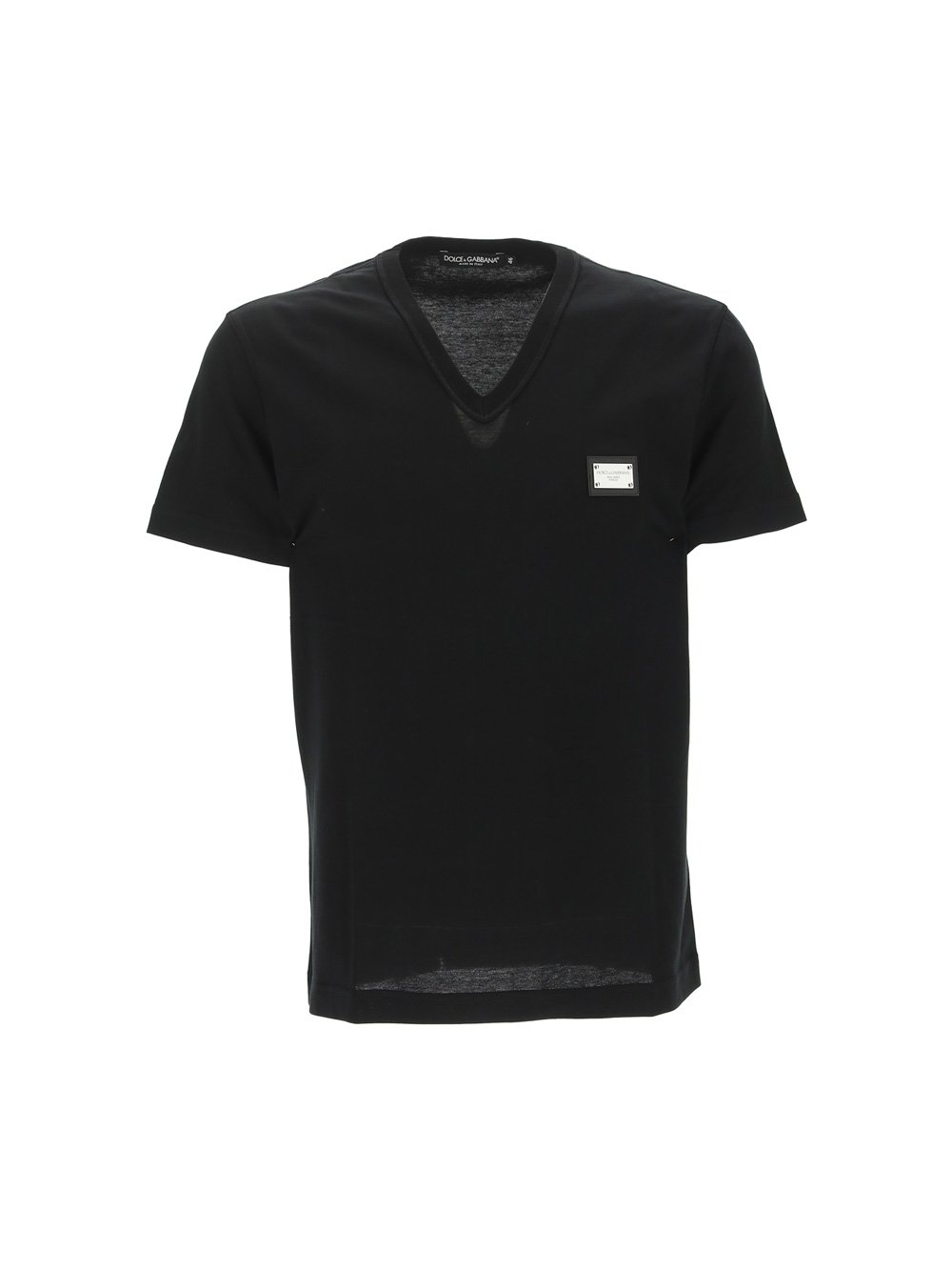 Dolce & Gabbana Logo Patch V-Neck T-Shirt