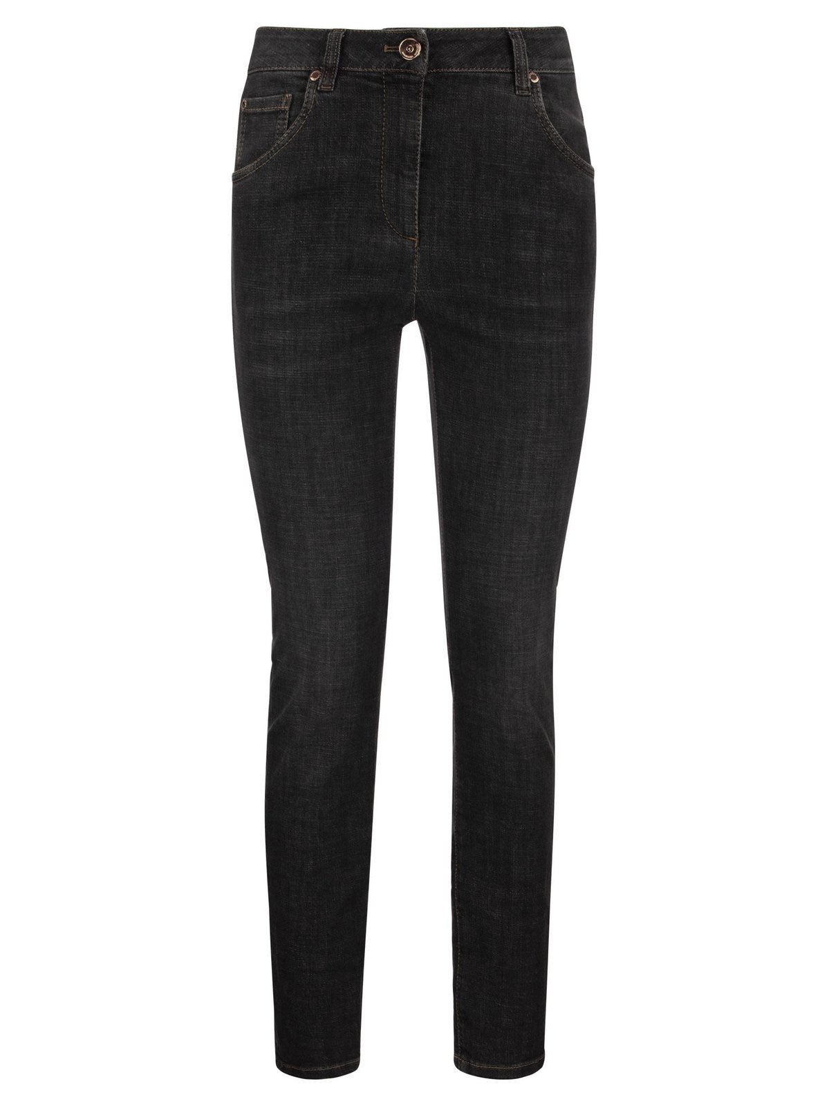 Brunello Cucinelli High-Waist Embellished Jeans