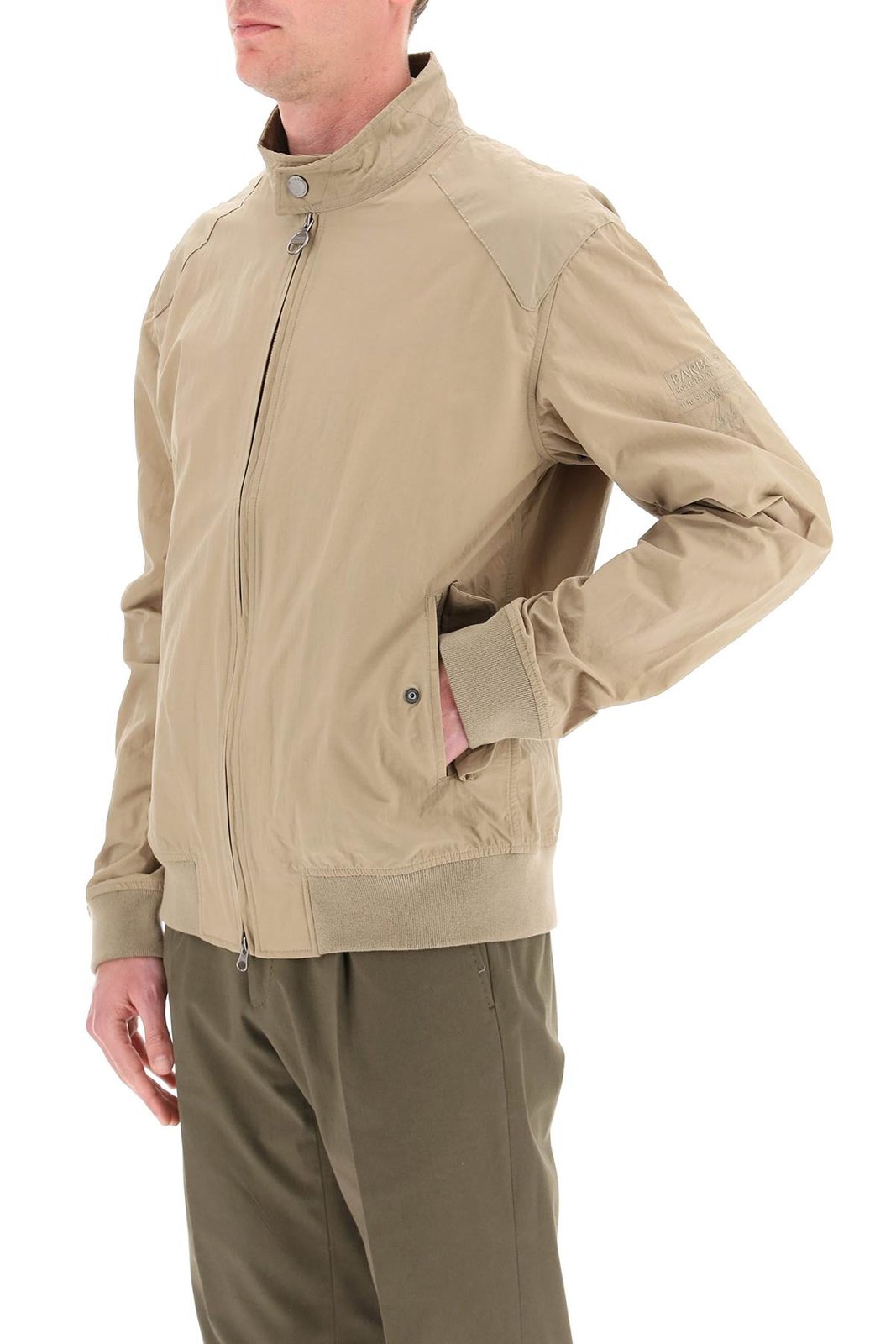 Barbour ロゴ エンブロイダリー ジップ ボンバー ジャケット