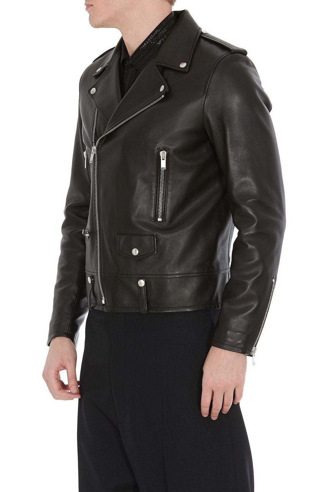Saint Laurent ジップディテール バイカージャケット