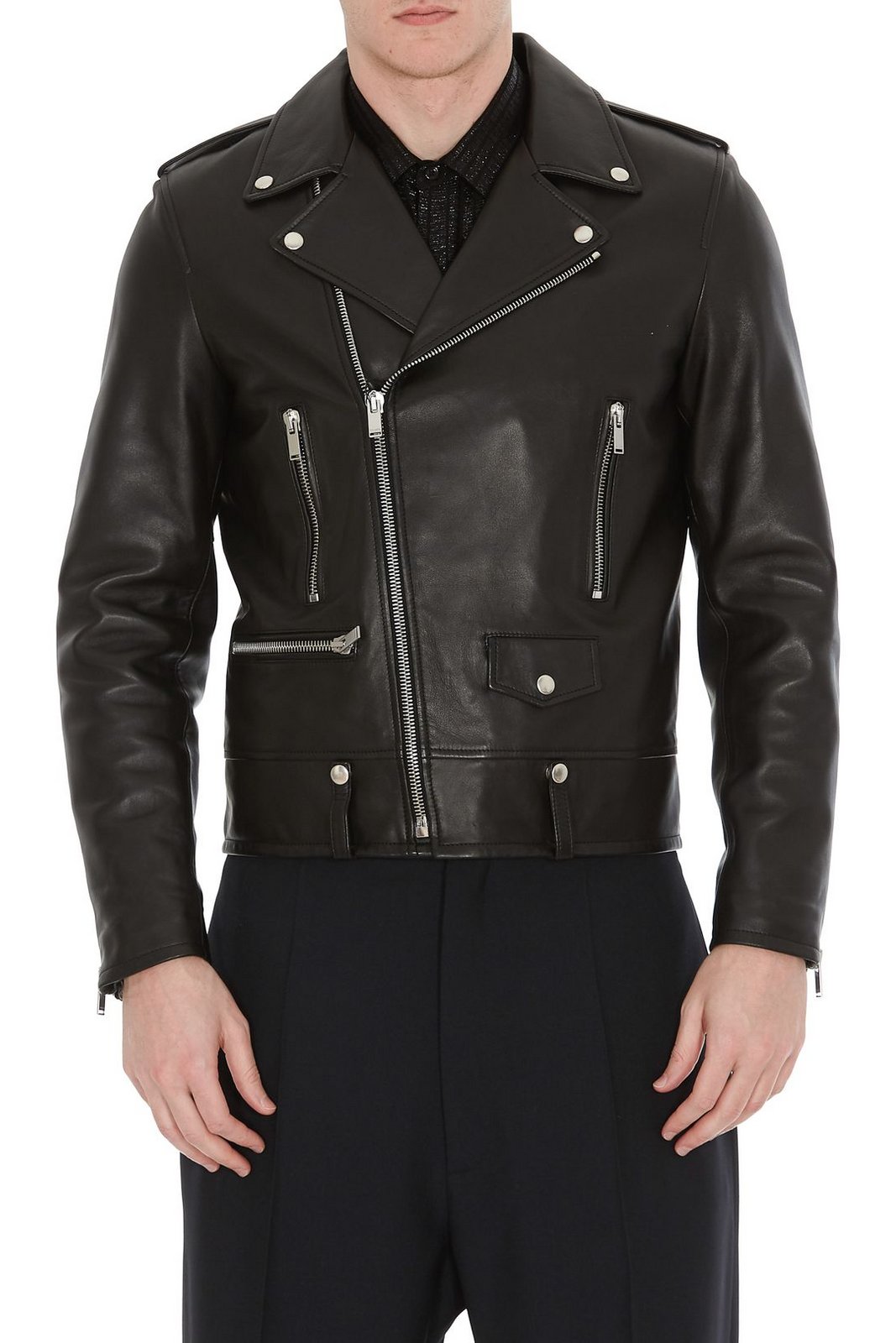 Saint Laurent ジップディテール バイカージャケット