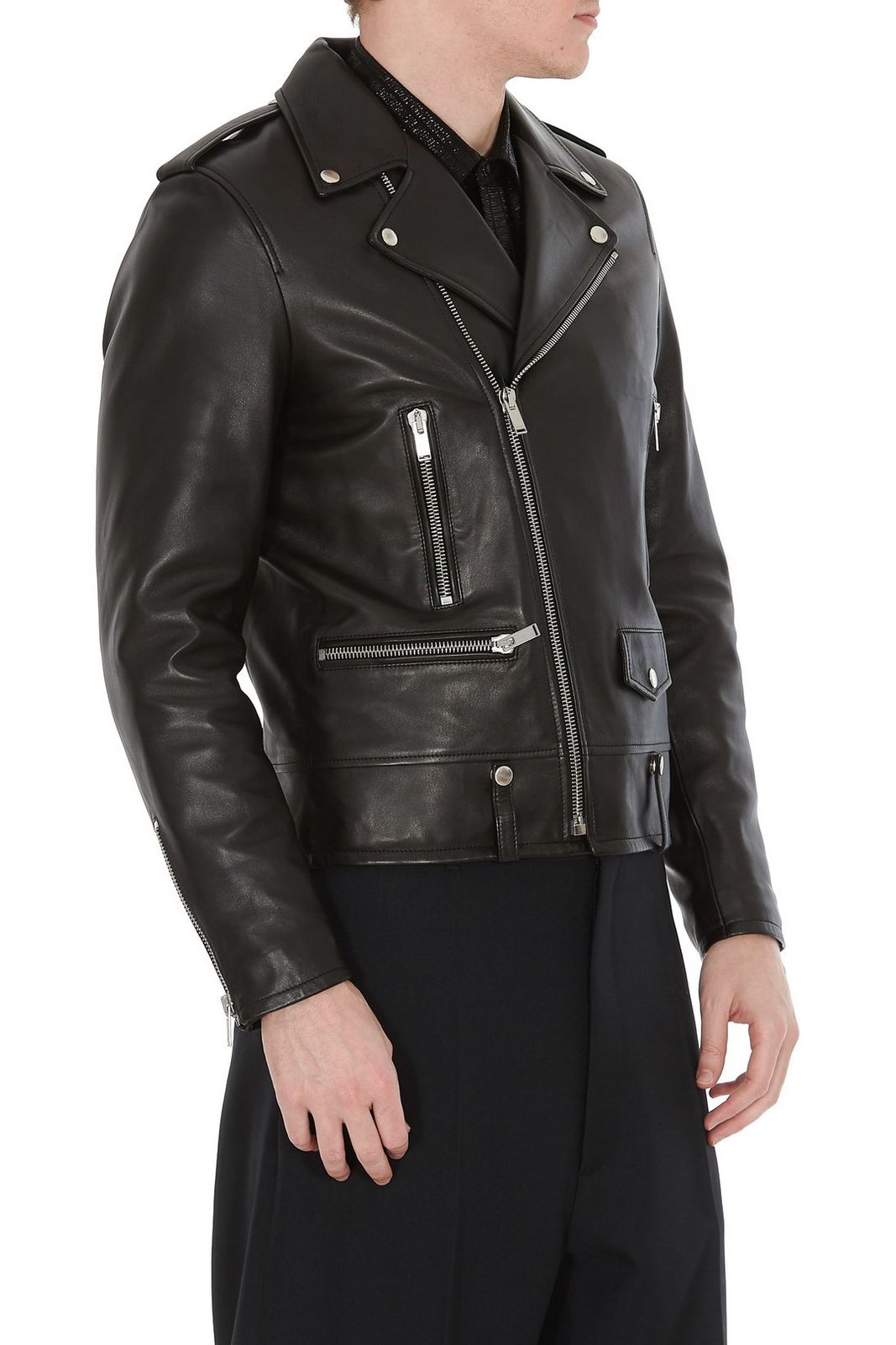 Saint Laurent ジップディテール バイカージャケット