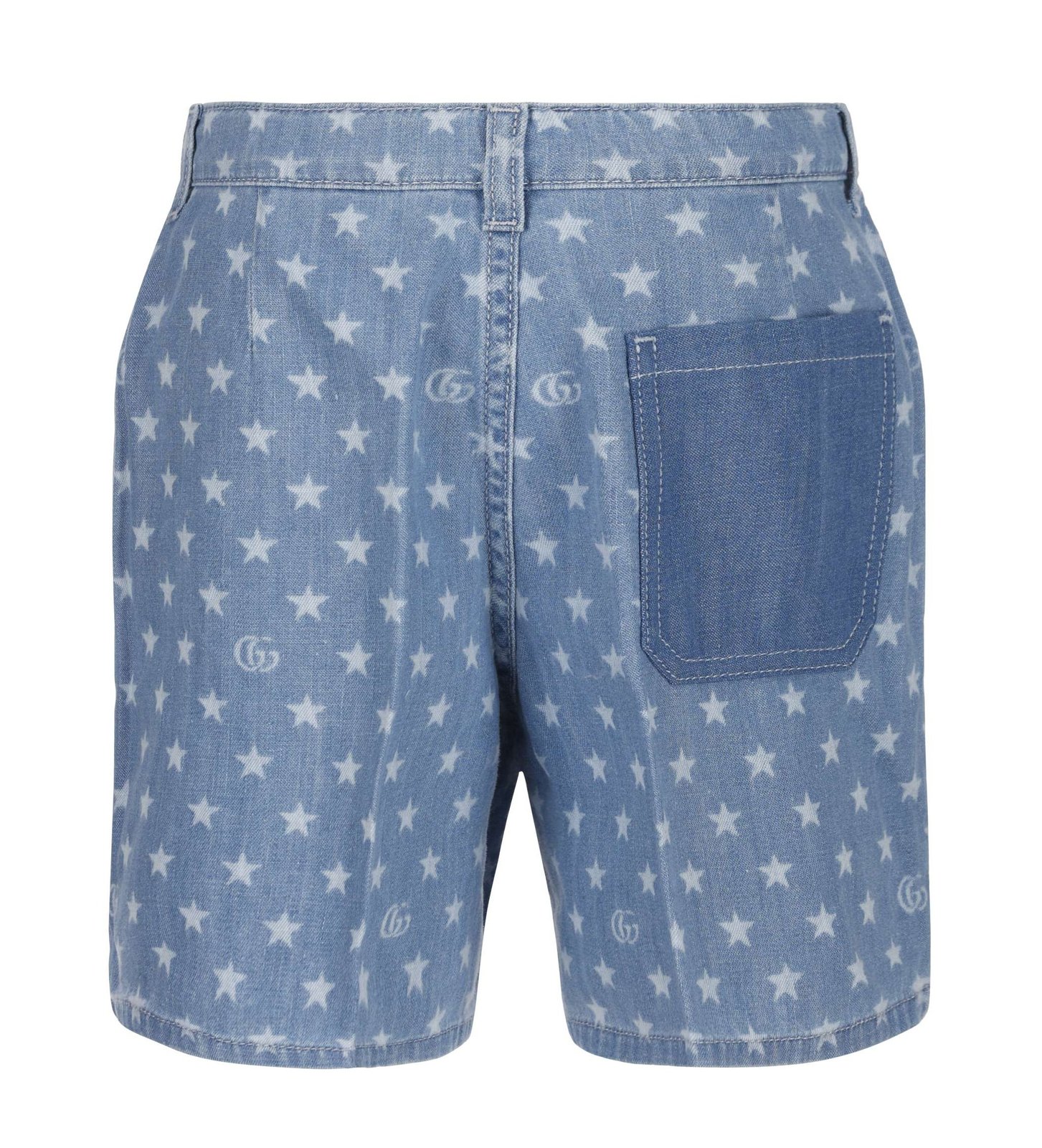 Gucci キッズ オールオーバー スター プリント デニム ショーツ