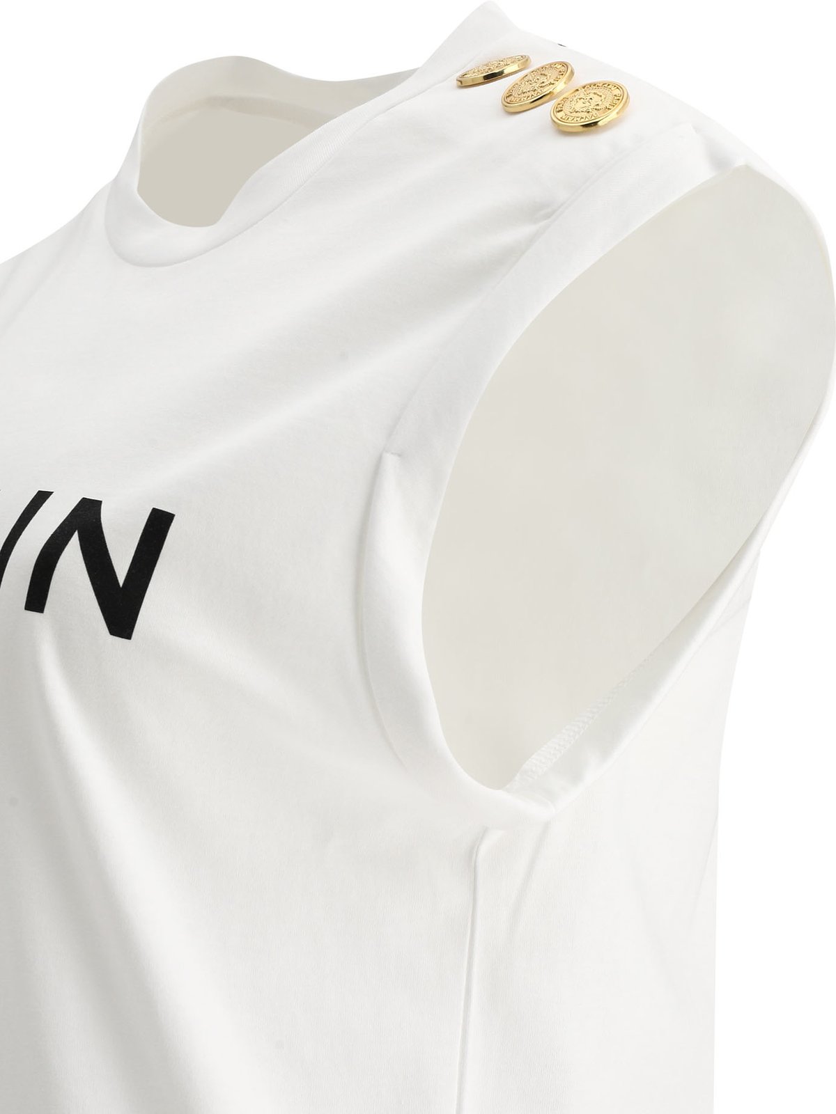 Balmain Logo Printed Sleeveless Top
