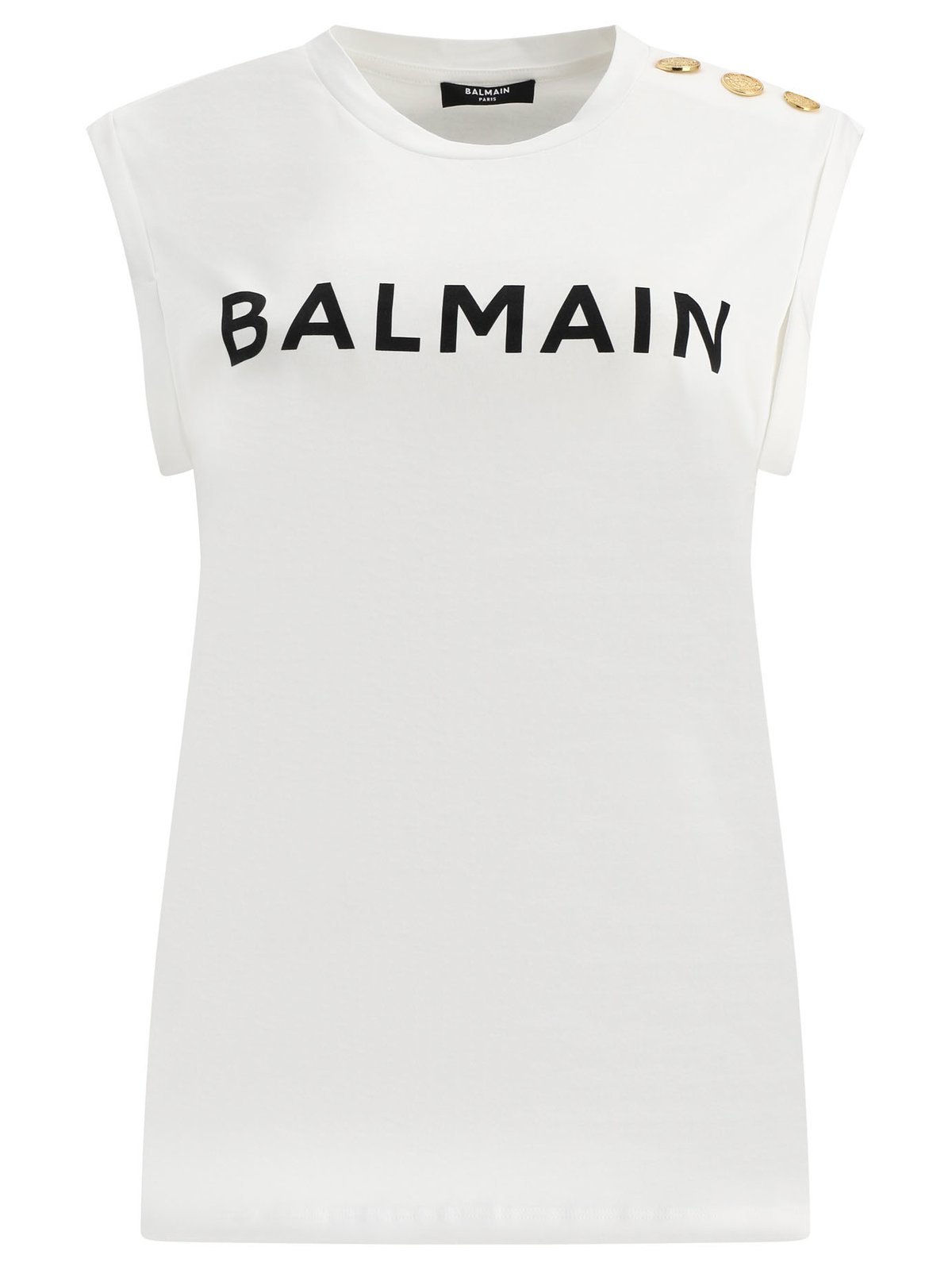 Balmain Logo Printed Sleeveless Top