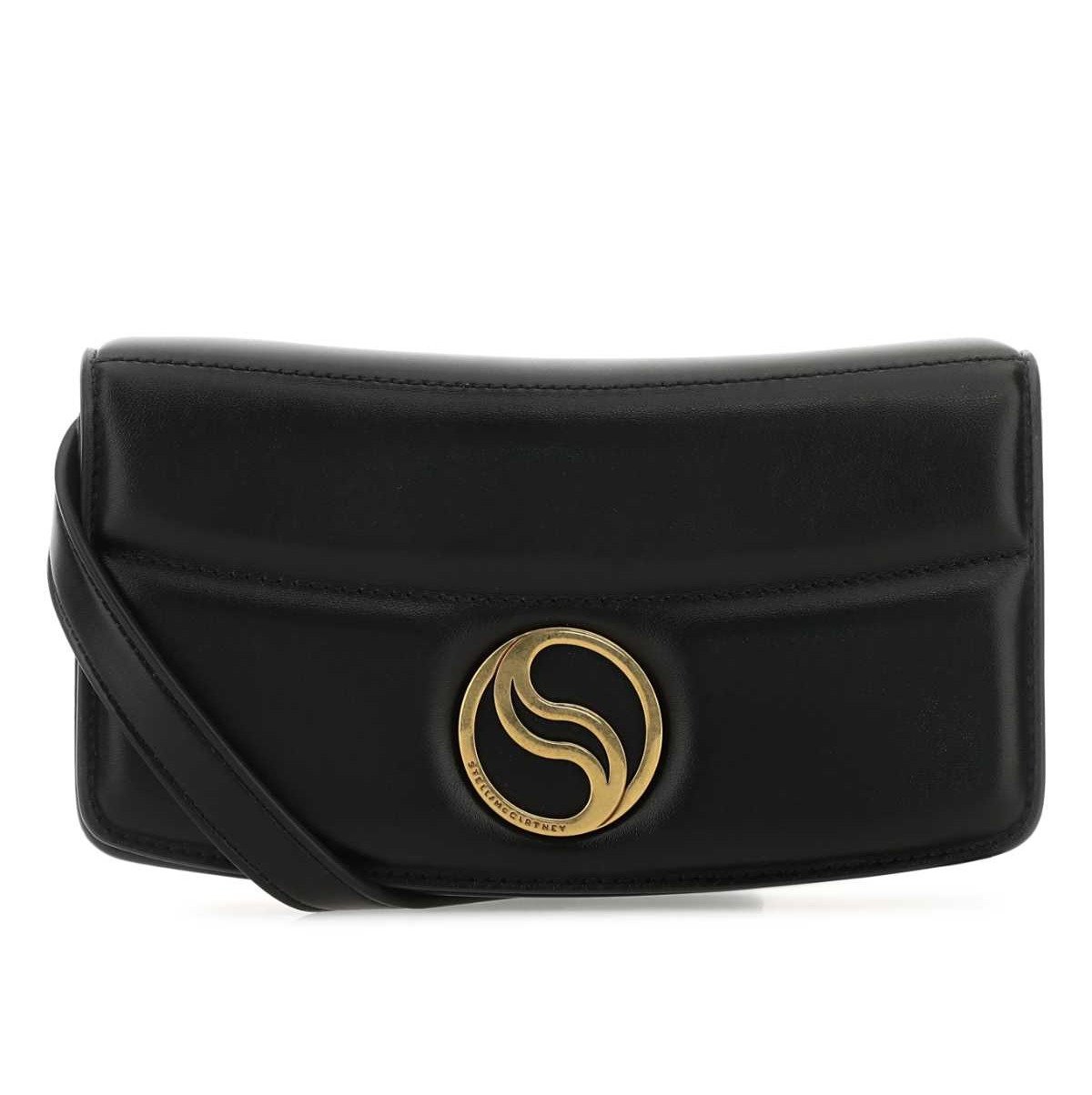 Stella McCartney S-Wave Logo Plaque Padded Wallet on Strap