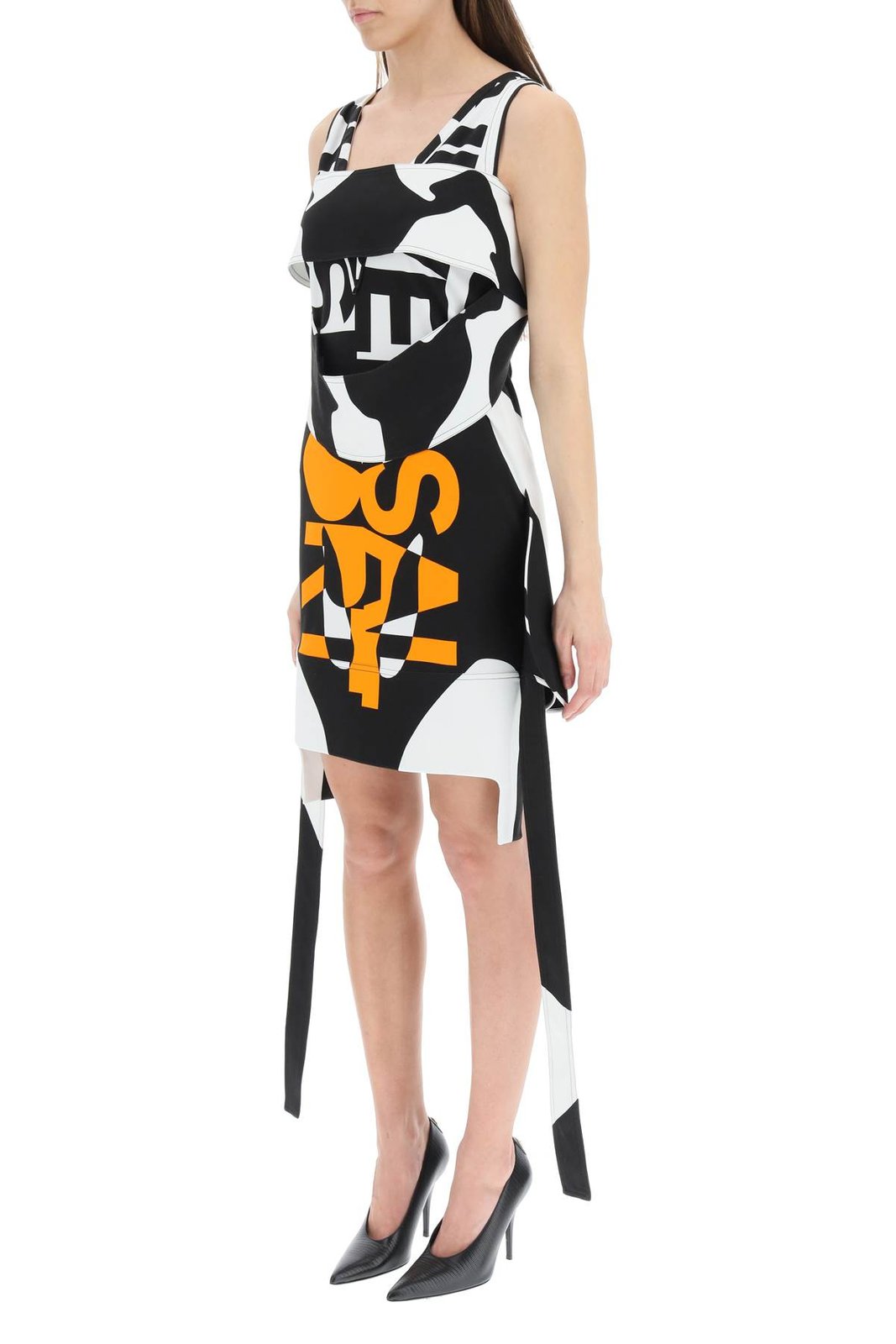 Burberry Sleeveless Slogan Print Mini Dress