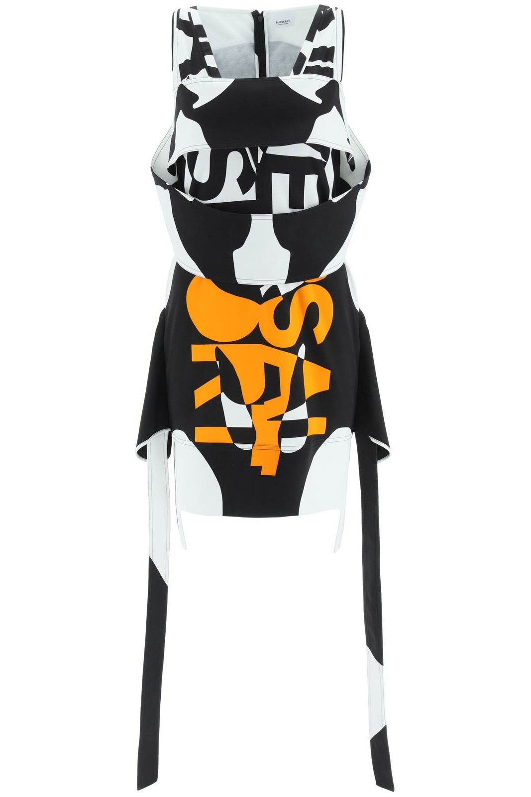 Burberry Sleeveless Slogan Print Mini Dress